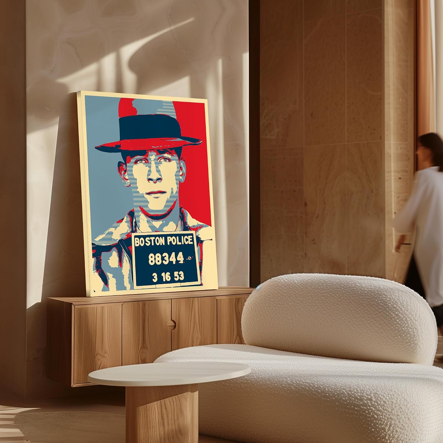 Poster Master Whitey Mugshot Canvas - Retro Crime Boss Print - Colorful Irish Mob Art - Vibrant Housewarming Gift - Great Bedroom or Living Room Wall Decor - 8x10 STRETCHED Canvas