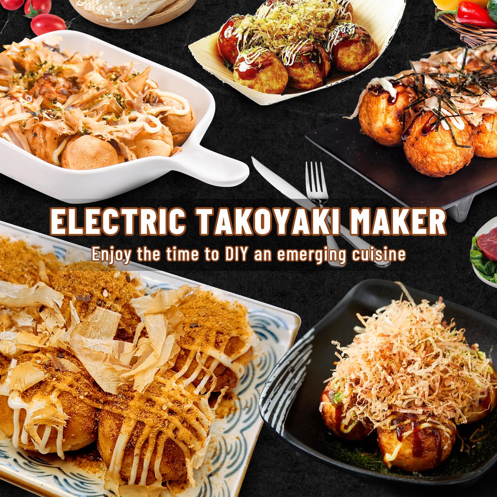 BAOSHISHAN Takoyaki Maker Macchina Elettrica per Palline di Polpo 20 Fori 220 V