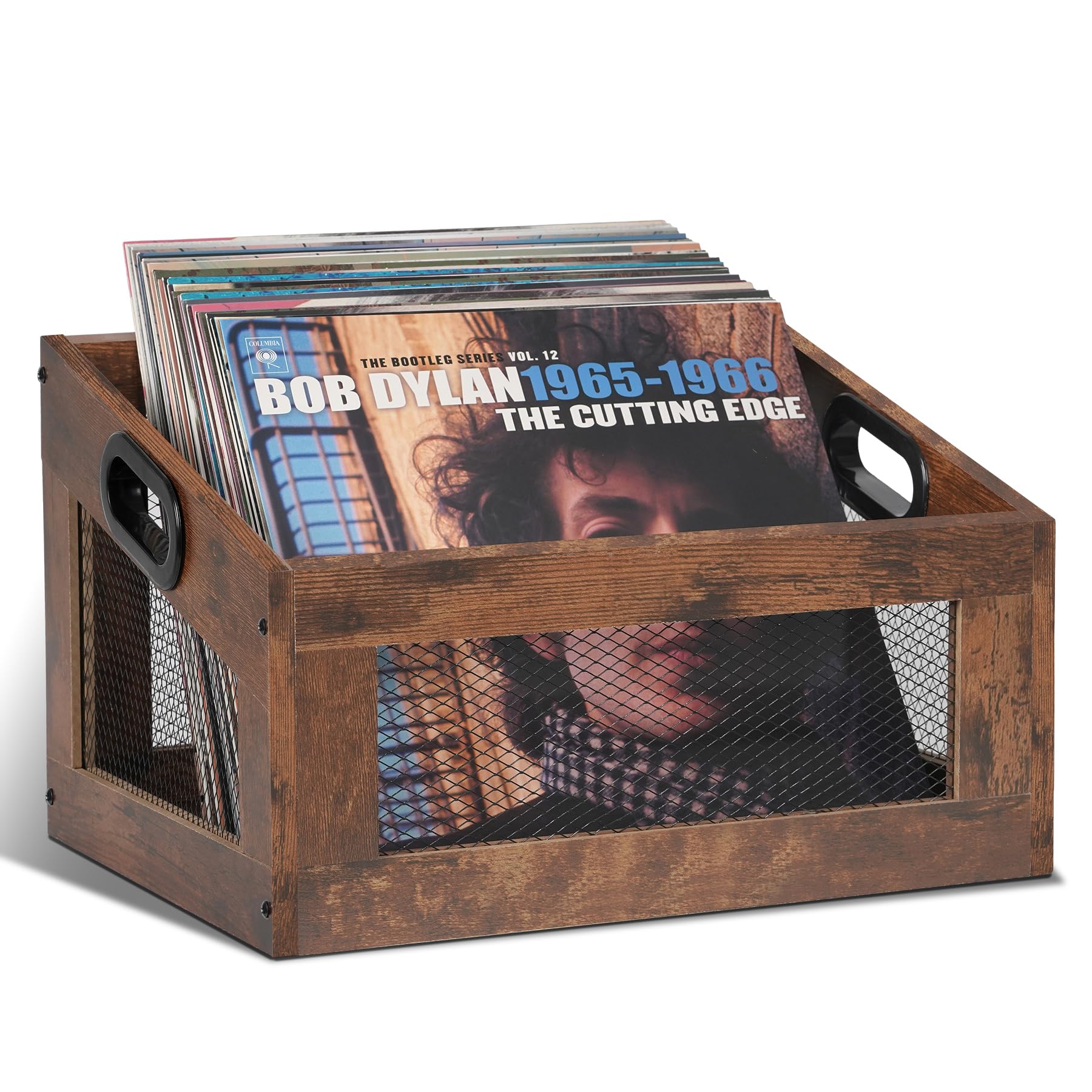 Schallplatten Aufbewahrung Vinyl Schallplattenständer, Schallplatten Kiste - schallplatten, Buch und Vinyl Platte Album Lagerung,40x30x24cm Record Aufbewahrungshalter Schallplattenbox