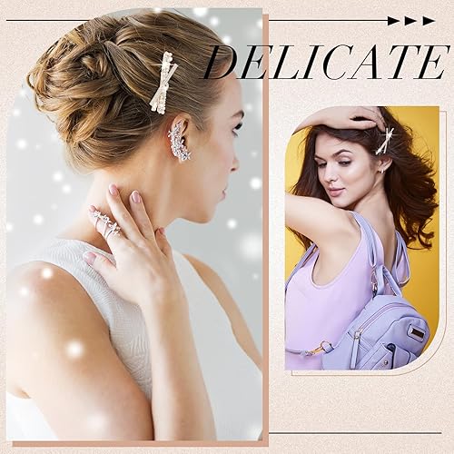 Miniatura 9 de 12 pasadores decorativos con diamantes de imitación de cristal, pasadores en forma de X de metal brillante, accesorios para el cabello para bodas,