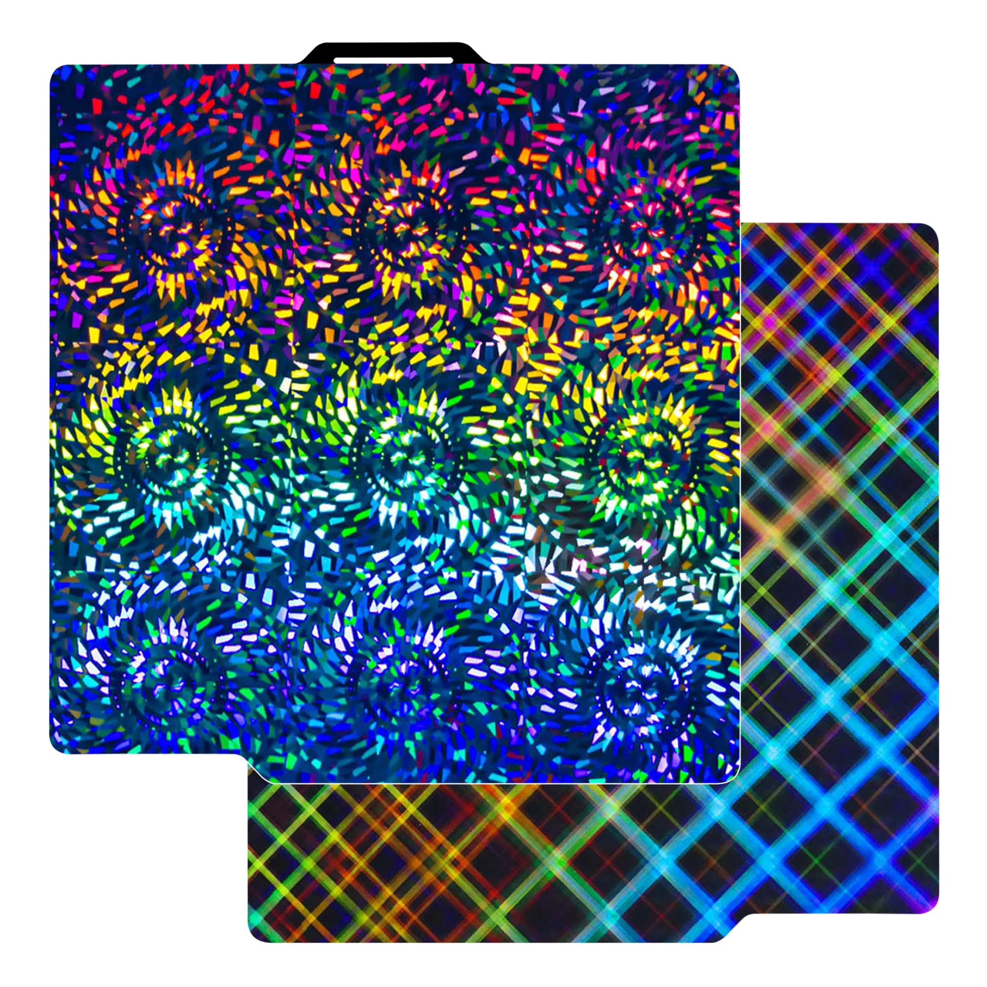IdeaFormer PEW PES Plaque de pression pour Bambulab X1, X1C, X1E, P1P, P1S, A1, Smooth Rainbow Gear+Plaid PEW PES Plaque de construction en acier à ressort pour Bambu Lab 257x257mm