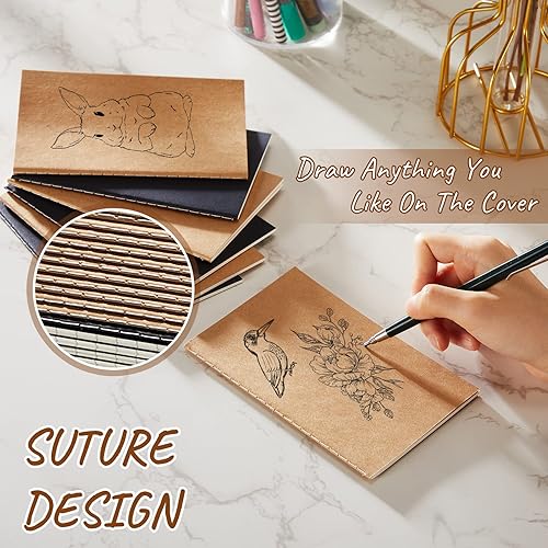 Miniatura 4 de 96 cuadernos pequeños a granel de 3.5 x 5.5 pulgadas, cuadernos pequeños con rayas y en blanco para viajeros, estudiantes, regalos, suministros