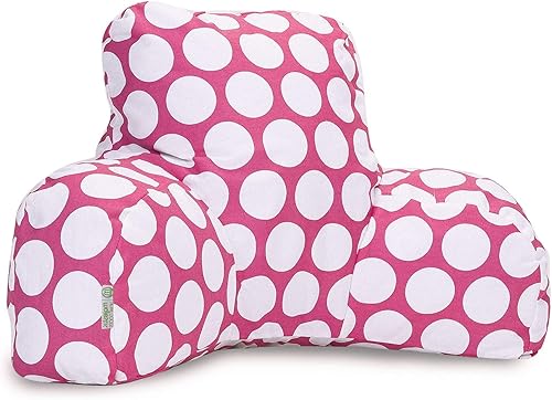 Majestic Home Goods - Almohada de lectura con lunares grandes, color rosa