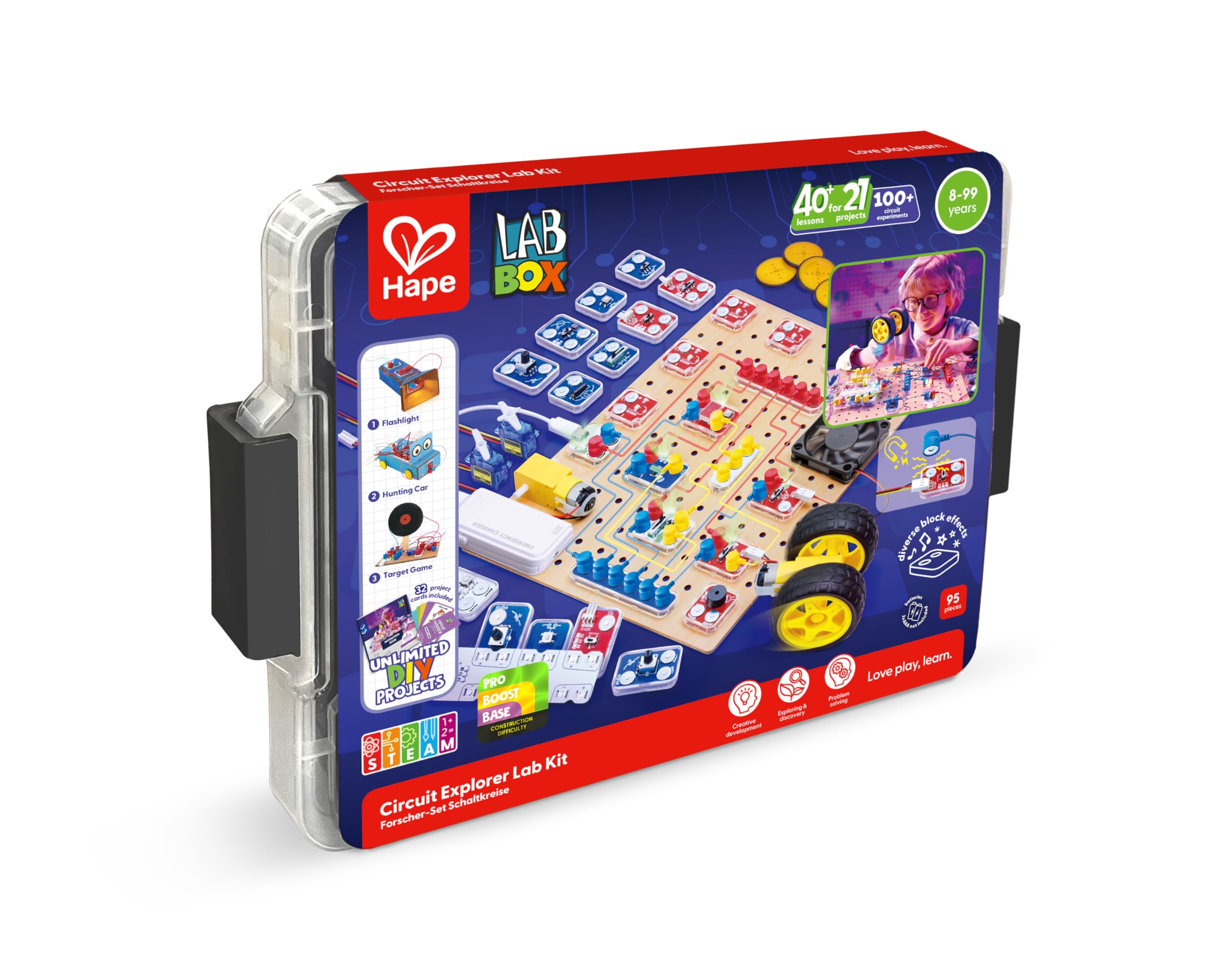 Electronic Circuit Explorer Lab Kit | Interactive Science Kit with Multiple Projects | Electronics Circuit Board with Functional Magnet Blocks | STEM Toys Age 8 +