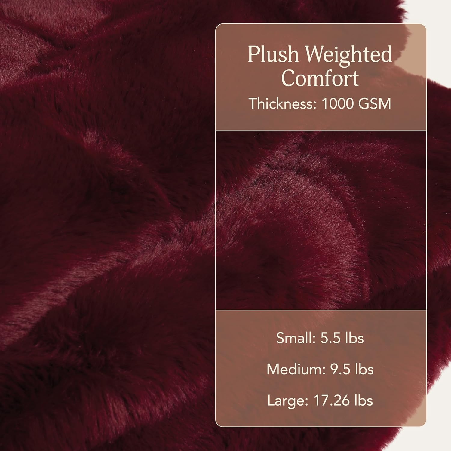 UnHide Marshmallow - Faux Fur Blanket - Heavy Weight, Extra Soft Blanket - Made from Recycled Materials - Machine Washable - Medium (60" x 80") - Burgundy - Image 2