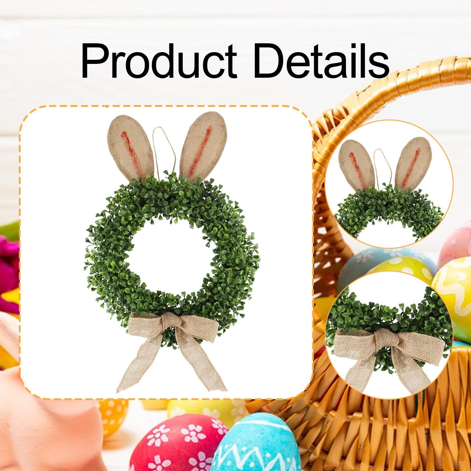 Corona de Pascua para Puerta de Entrada, Adorno Decorativo, Regalo, Guirnalda de Flores Artificiales para, Pared, decoración