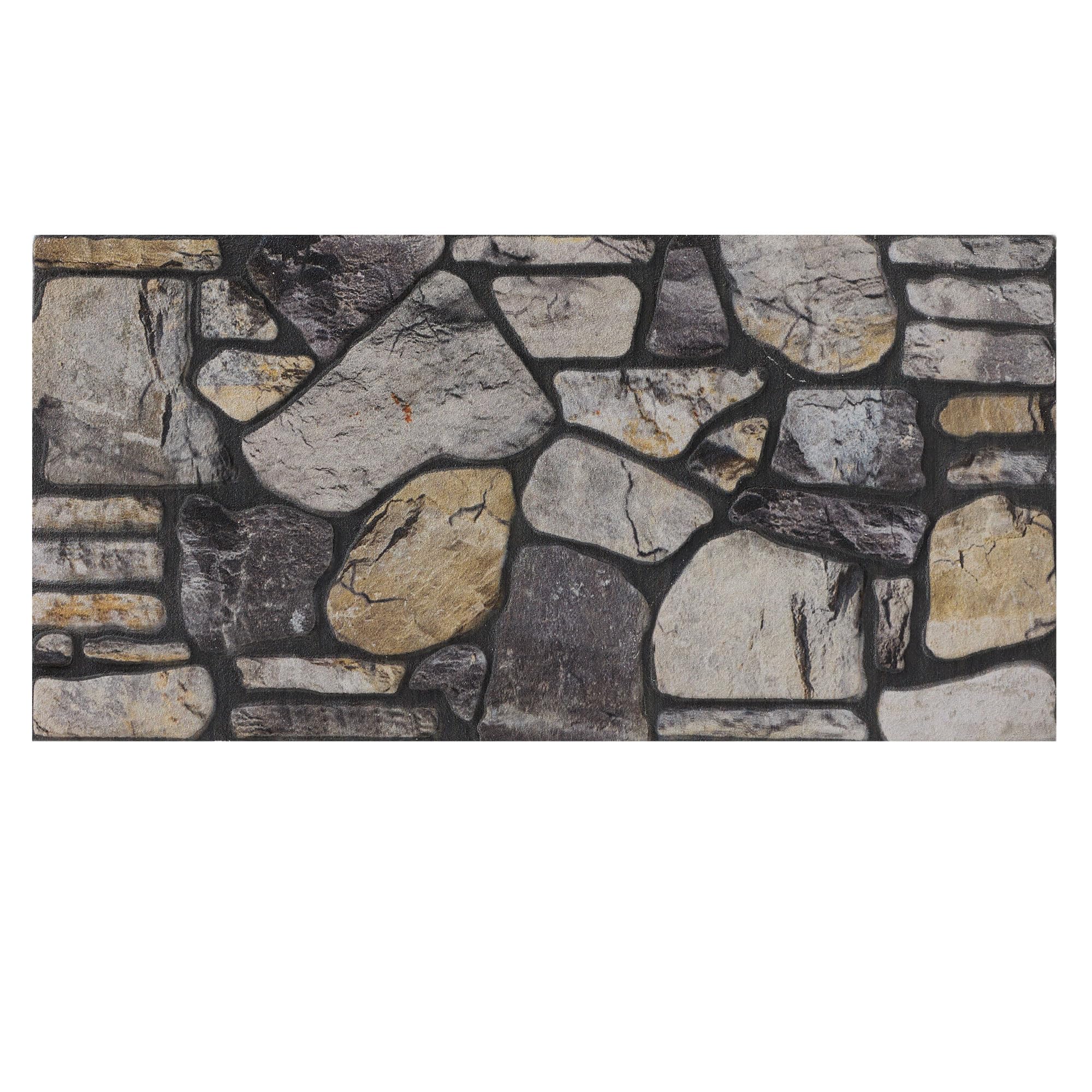K&B Panels 3D Wall Panels, Stone Effect Styrofoam Wall Panelling Kit, Lightweight, Easy to Install, Dual Insulation to Reduce Acoustic Noise, Indoor & Outdoor (River Grey) (1 Panel)