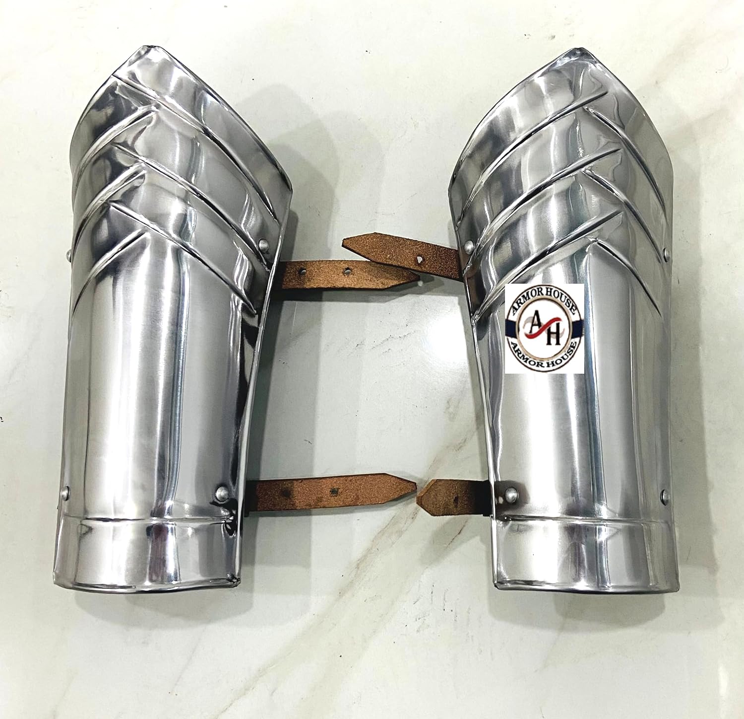 Handmade Steel Bracers Arm Guard Medieval Knight Bracers Wrist Armor Battle Ready Cosplay Arm Armour Reenactment LARP Clothing Sca Armor Renaissance Metal Bracers Halloween Costume, Silver Polish