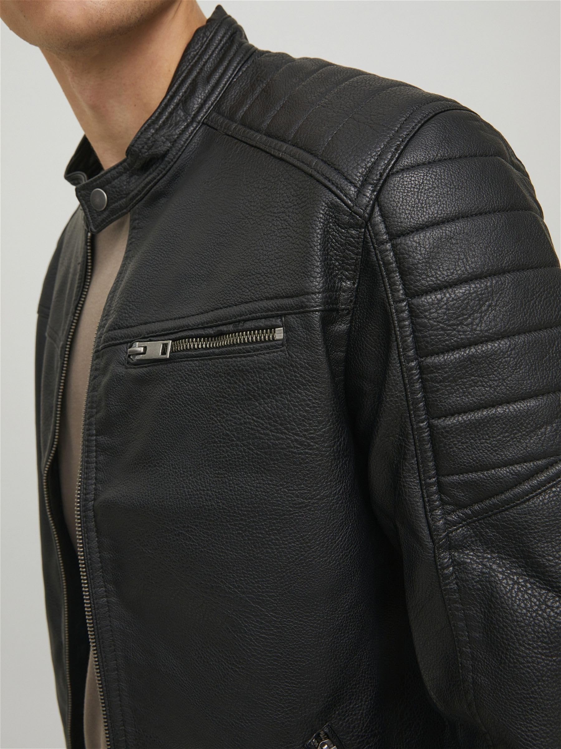 JACK & JONES Male Bikerjacke in Lederoptik Bikerjacke in Lederoptik