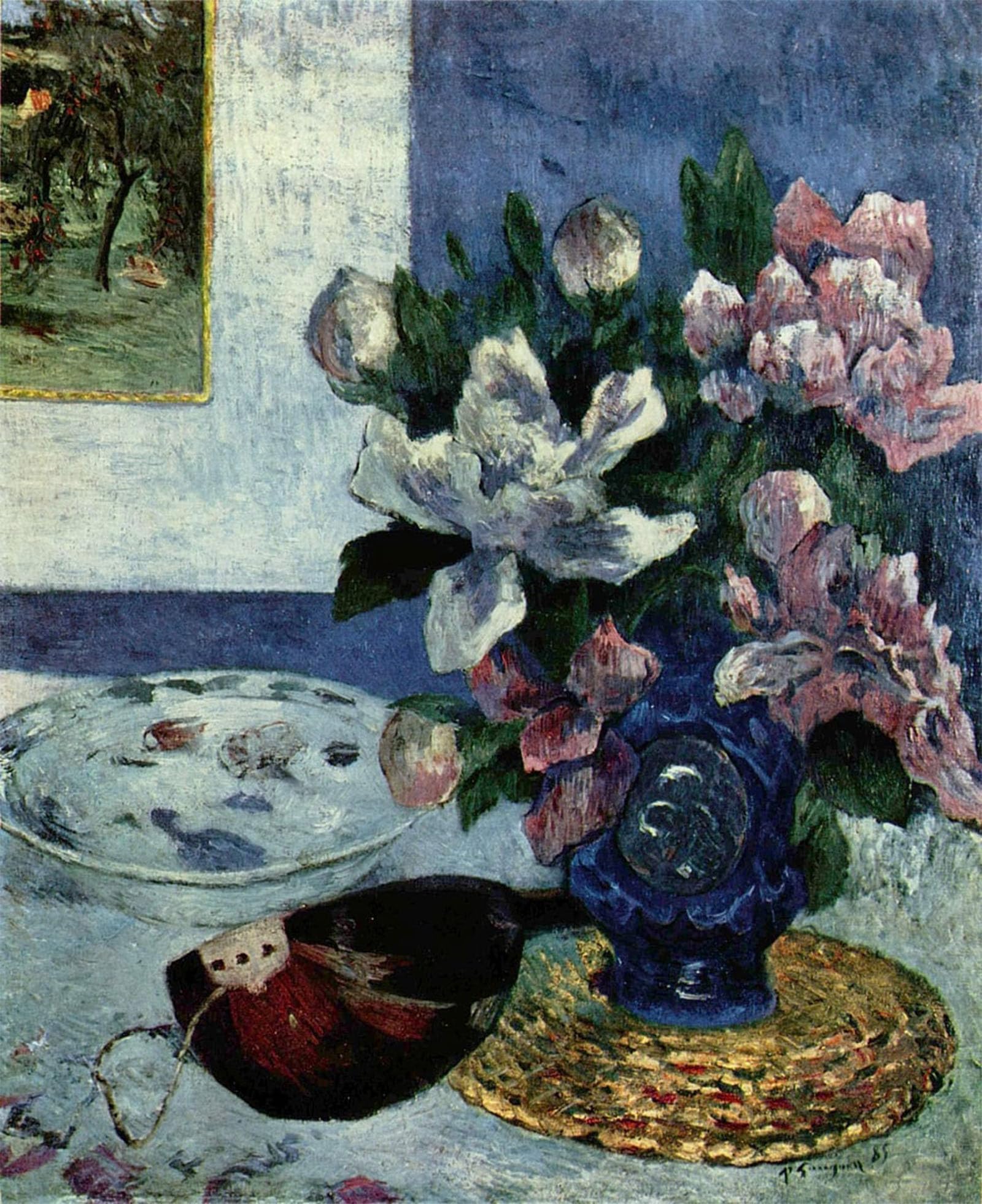 FANBUiHU Classic Art Canvas Picture Posters Art Decor Still Life with Mandolin by Paul Gauguin Oil Painting for Office Decor 60x90cm