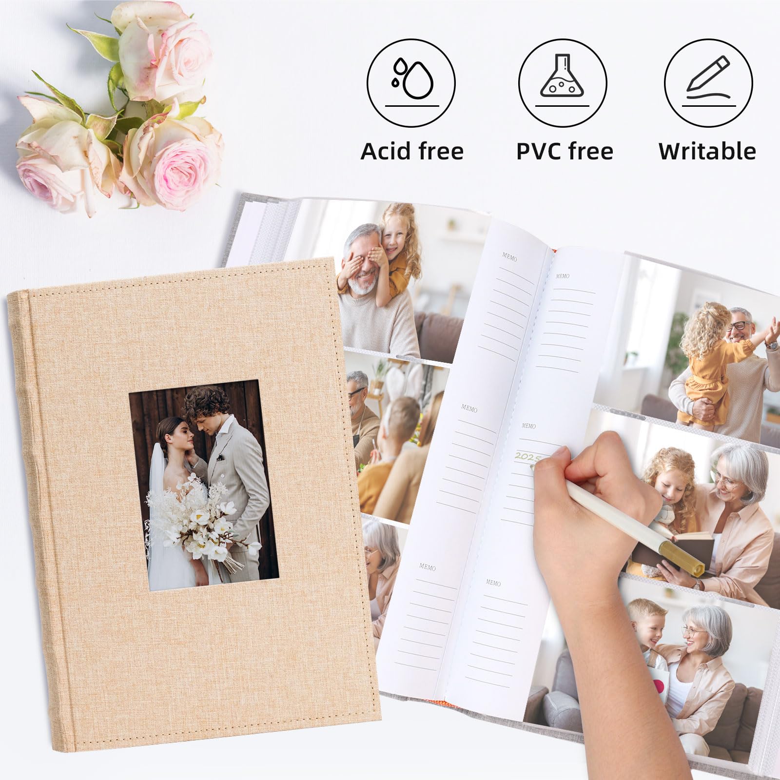Henzo fotoalbum 100 blz. Wording 30x30 Roze - Foto Kino Linders