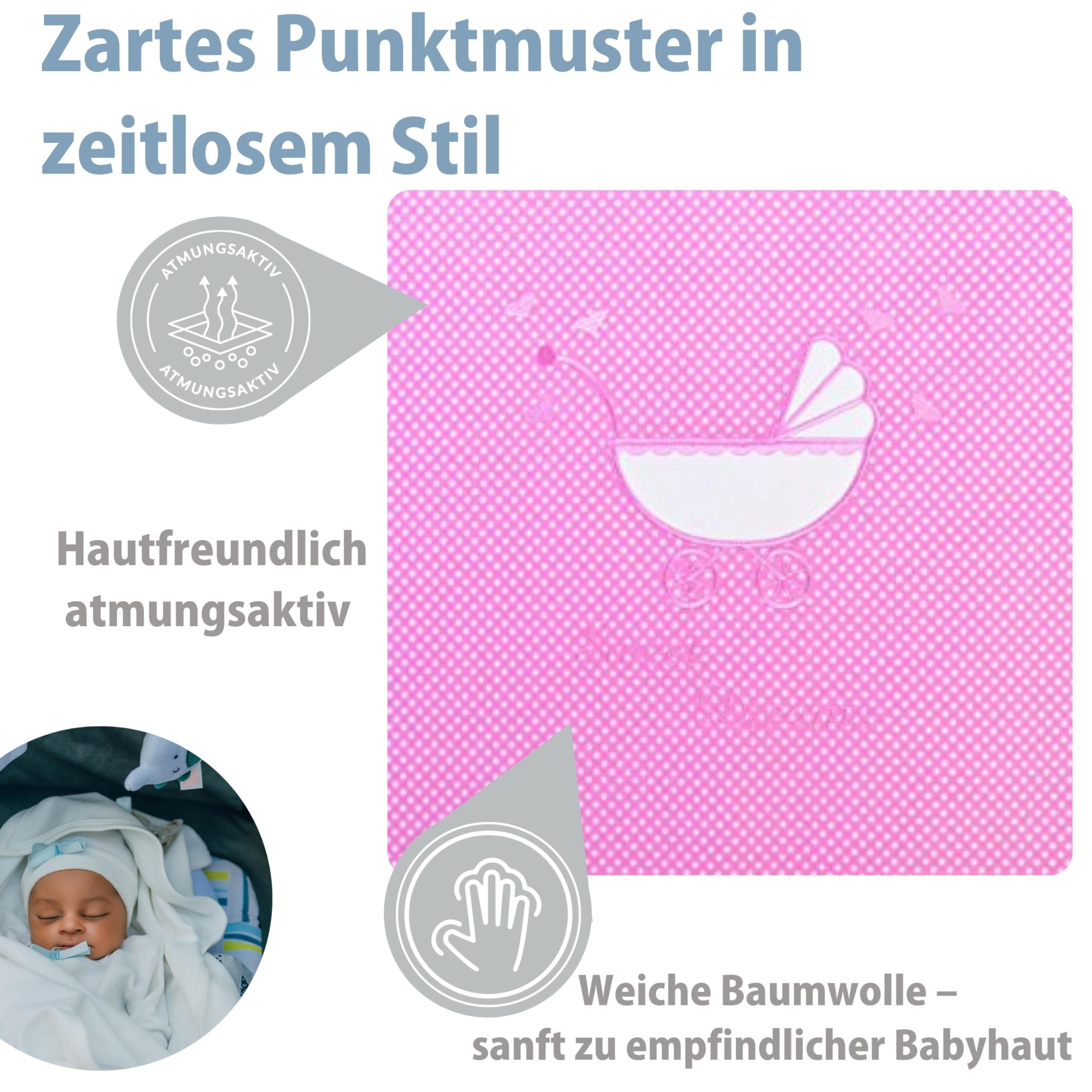 sei Design biancheria da letto per bambini, 2 pezzi. Addato per il set per passeggini: copripiumino 60x80 cm + federa 30 x 40 cm
