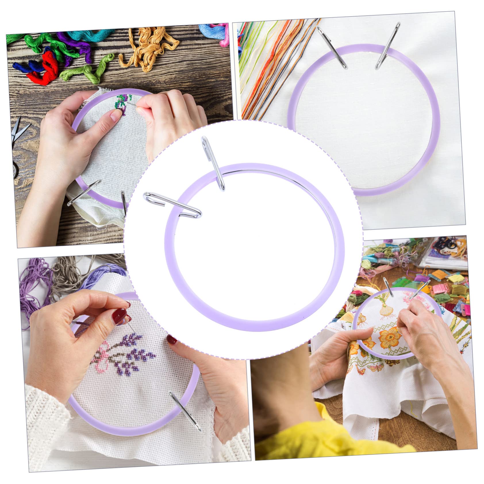 SHINEOFI 3piezas Aros De Bordado Ajustables De Tensión Para Bordado y Punto De Cruz Perfectos Para Manualidades y Decoración
