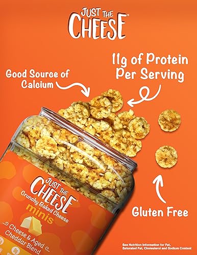 Miniatura 9 de Just the Cheese Bars - Juego de 10 barras para aperitivos crujientes y horneados Queso 100 natural Alta proteína y sin gluten