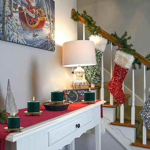 Miniatura 4 de 2 portavelas para velas de pilar, portavelas de metal, platos de vela para Halloween, Navidad, bodas, comedor y decoración del hogar (negro)