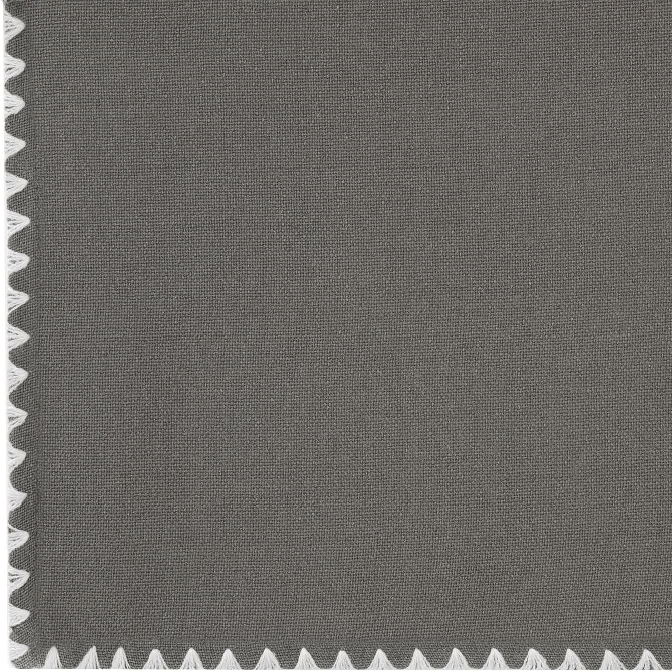 ACHIM Kendal Window Curtain Valance - 58 Width, 14 Length, 1.5 Inch Rod Pocket - Grey/White - Ultra-Soft Light Filtering Fabric with Shell Stitch Embroidery & Machine Washable Home Decor