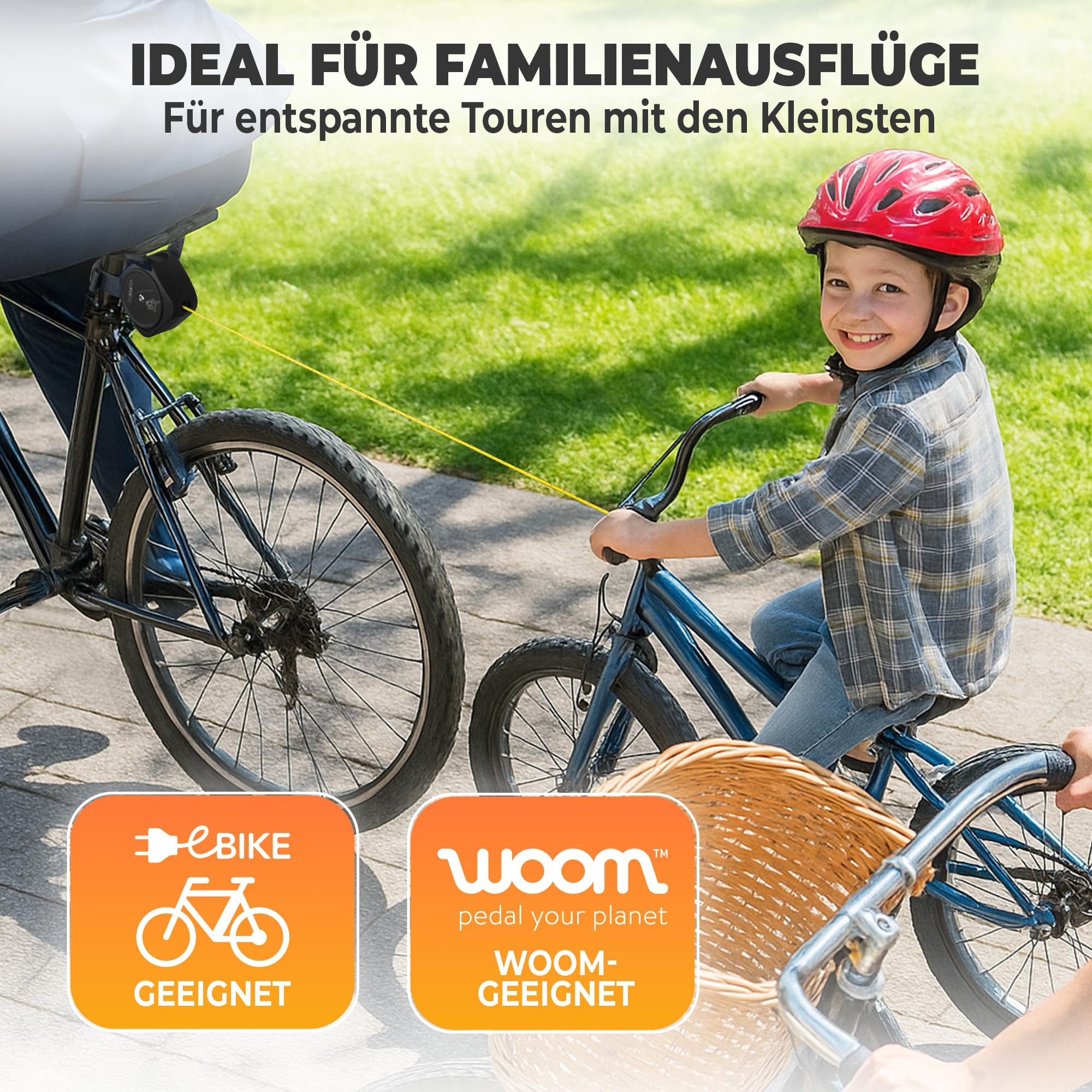 Fahrrad Abschleppseil Kinder - Universal Kinder Fahrrad Abschleppseil - 2,4m Schleppseil für alle Fahrräder - Zugseil Kinderfahrrad - Follow me Fahrradseil zum Abschleppen Kind - Ziehhilfe Seilzug
