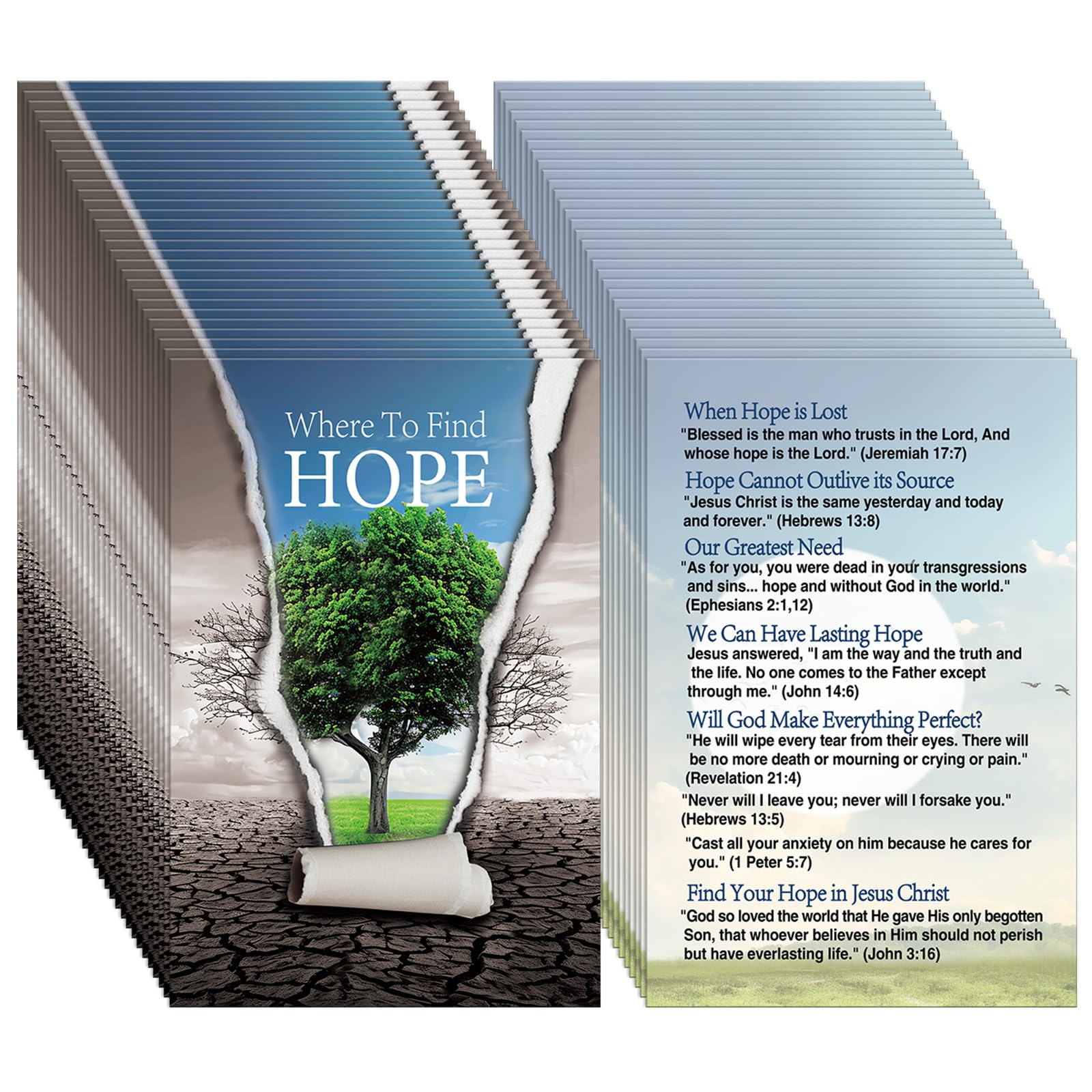 Noveread 200 Pcs Gospel Tract Card Salvation Cards Pocket Holy Postcard Prayer Postcards Christian Inspirational Bible Verses Bookmark for Christian