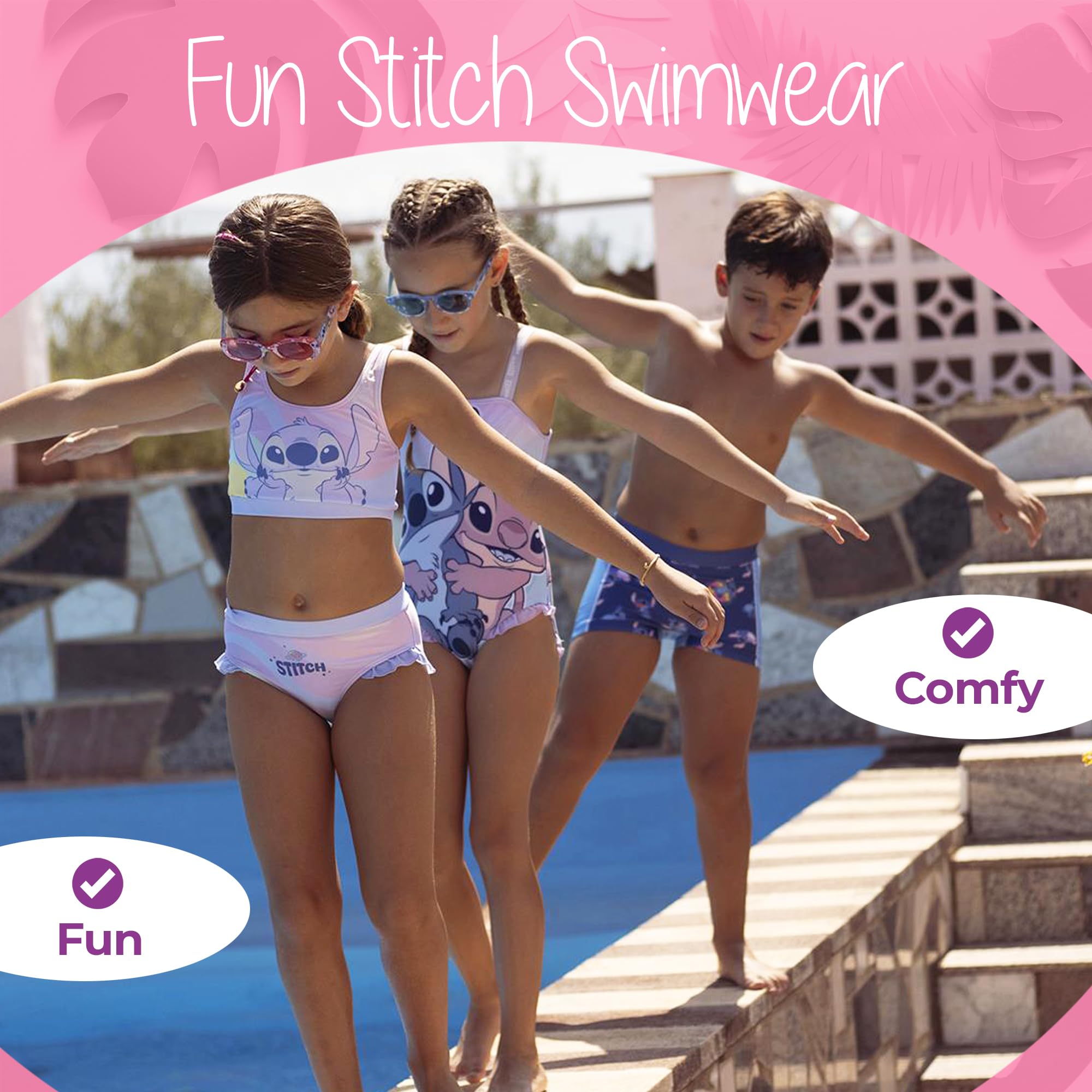 Costume da bagno Stitch da ragazza, un pezzo, comodo e carino, ideale per spiaggia, piscina o compleanno Stitch