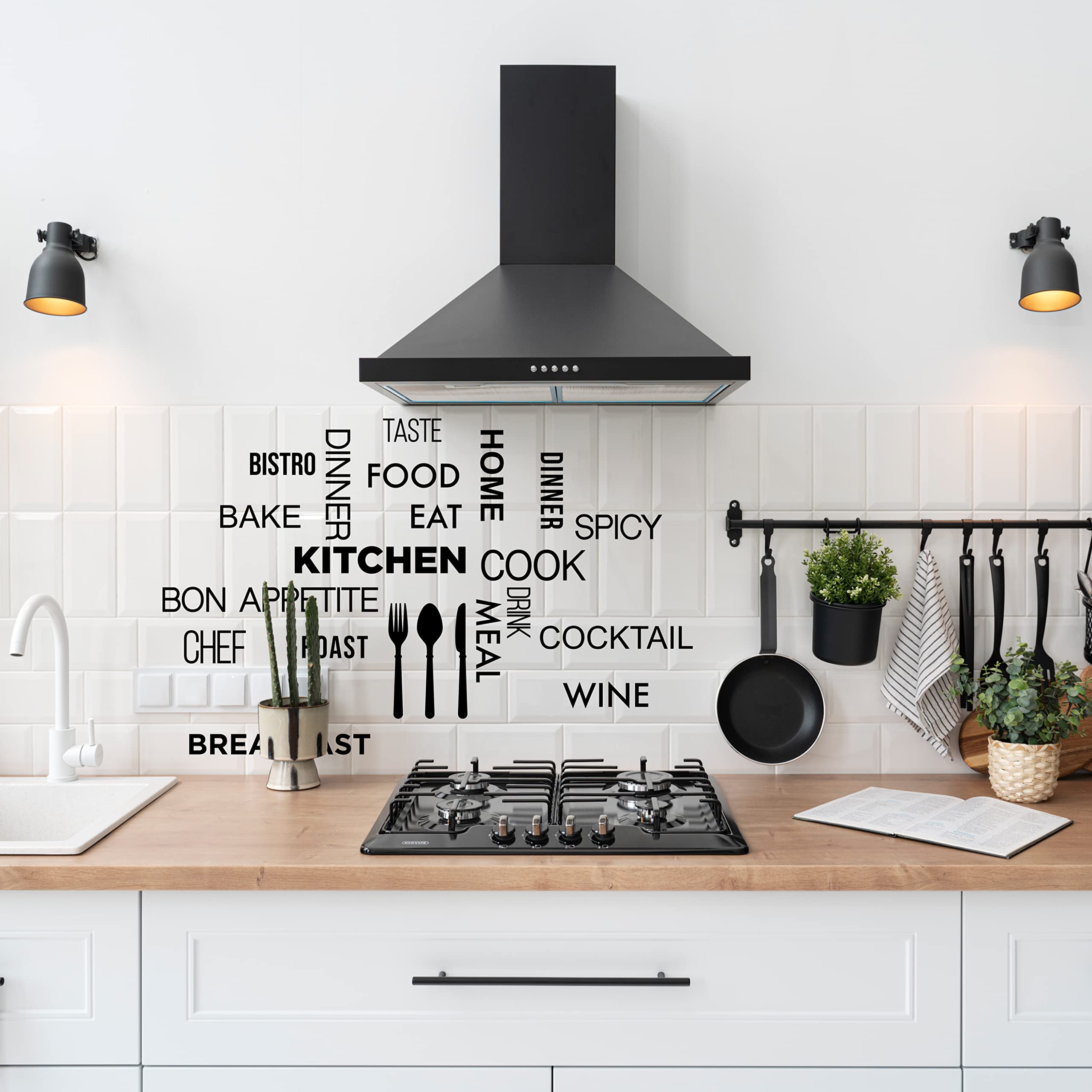 Gesar Adesivo da Parete - Adesivi Murali Scritte - Frasi Adesivi da Parete Cucina - Cibo Decorazione Murale Camerette - Sala da Pranzo Soggiorno