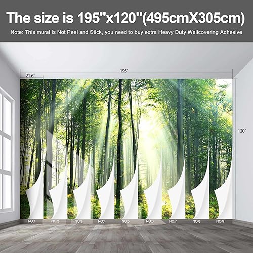 Miniatura 9 de Fightal - Papel tapiz de tela de bosque, bosque tropical, selva tropical, bosque de selva, mural de pared para dormitorio, bosque, árbol, paisaje