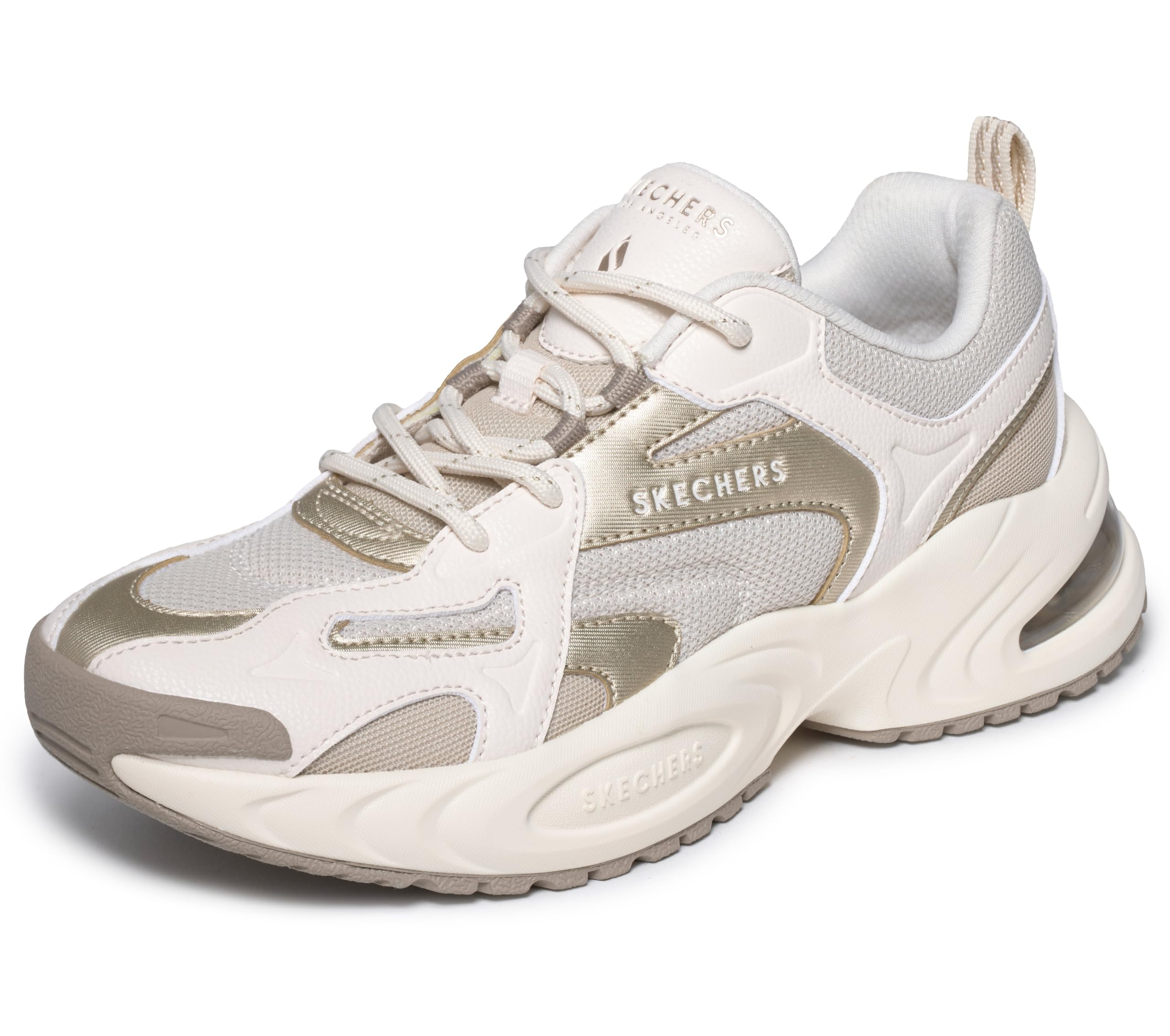 Skechers Women's Uno Ryze Trainers, Champagne Duraleather Mesh, 3.5 UK