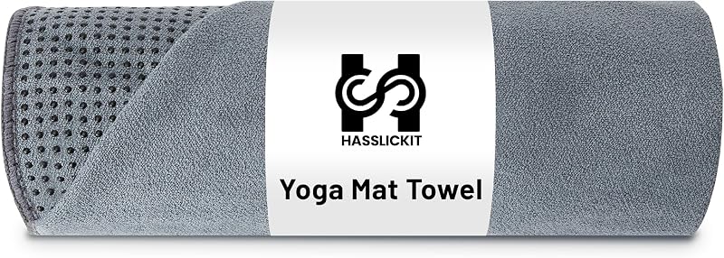 Non Slip Hot Yoga Towel with Grip Dots – Sweat Absorbent Microfiber Yoga Mat Towel for Hot Yoga, Pilates, Bikram & Fitness – 72"x24" Anti-Slip, Quick-Dry, Machine Washable