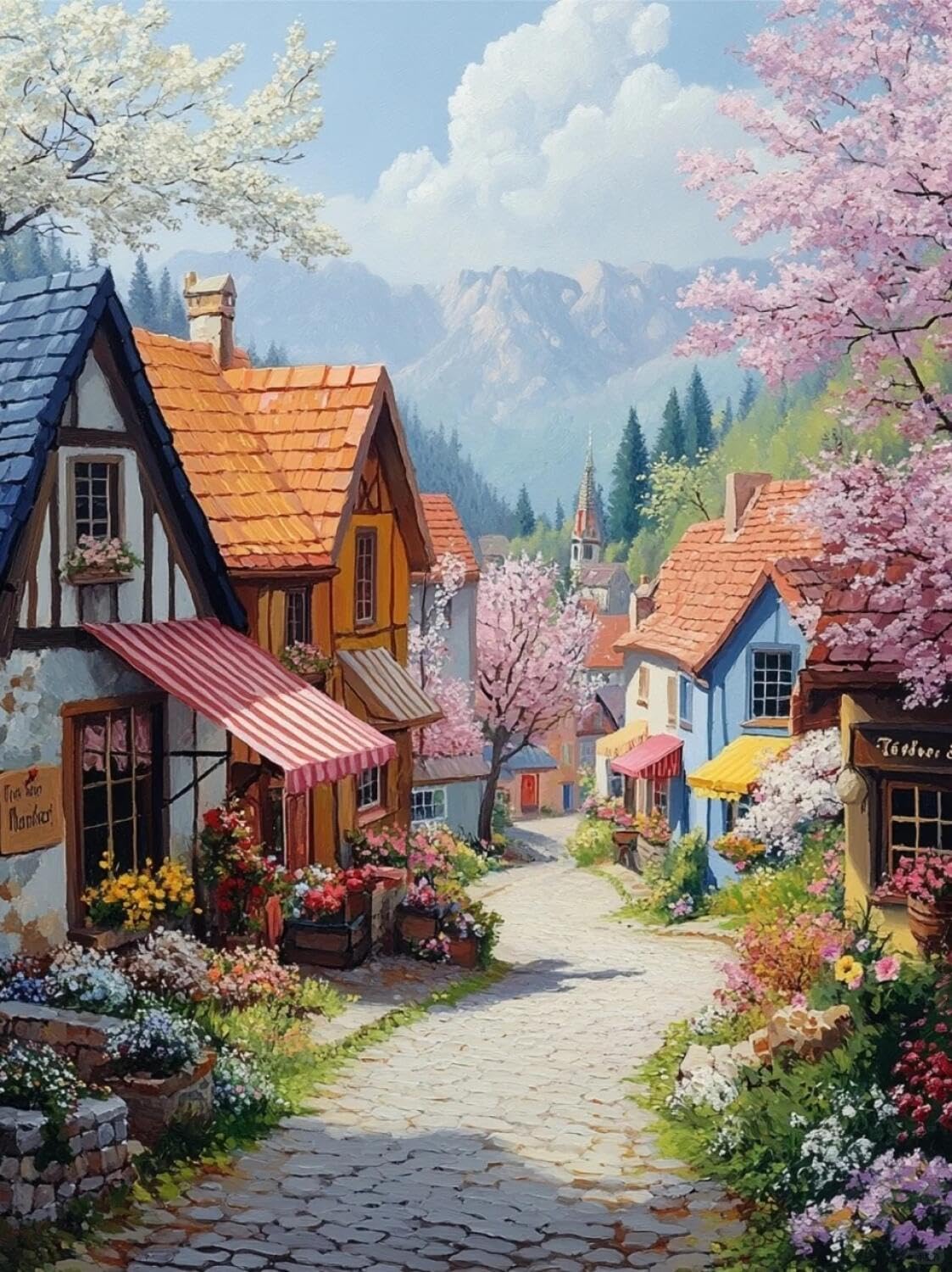 Rqwybcaxn Stamped Beaded Cross Stitch Kits Anime Architecture 40x50cm