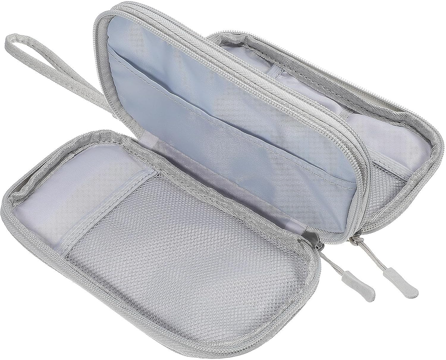 Double Layer Electronic Storage Bag PU Zipper Cable Organizer