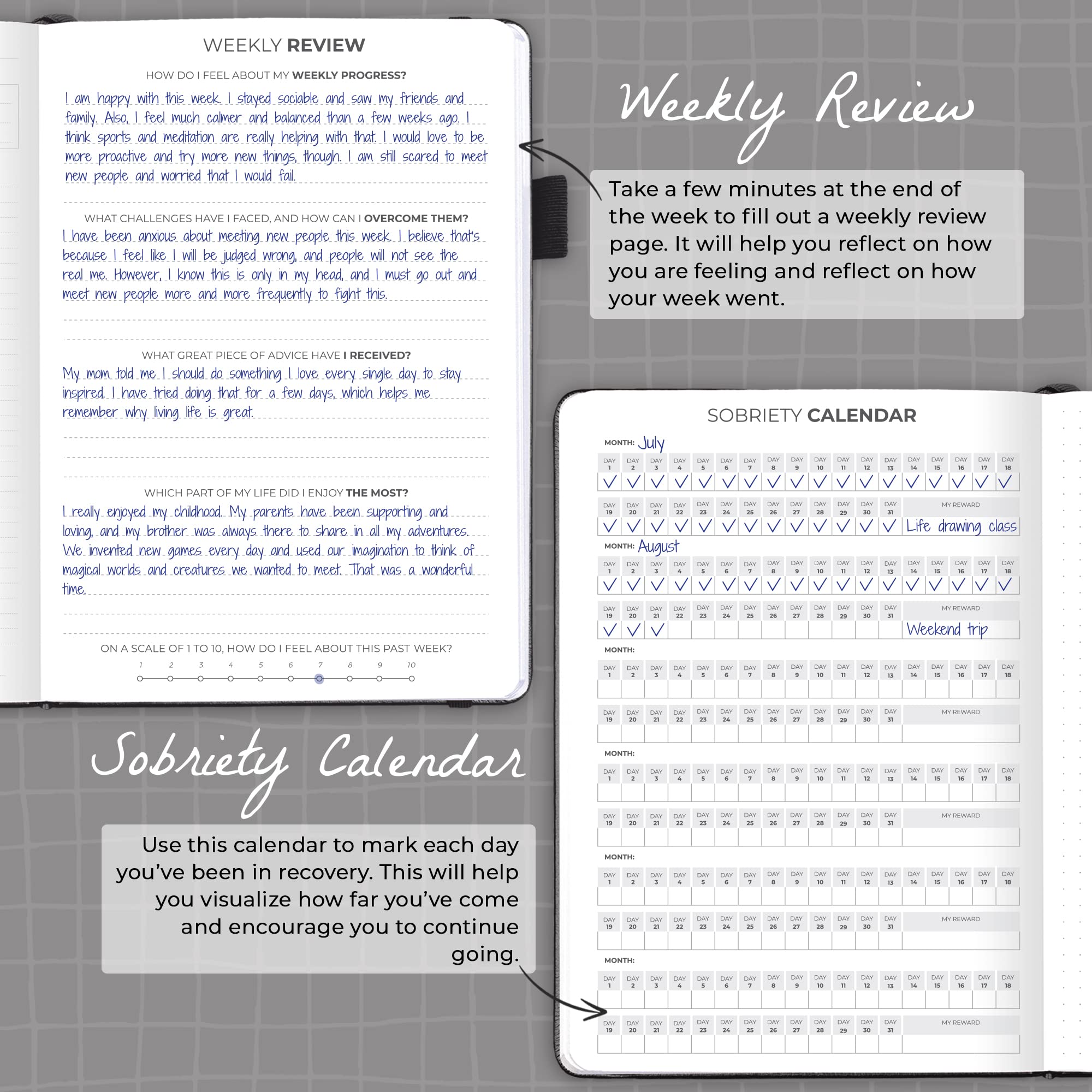 Clever Fox Addiction Recovery Journal – Addiction Treatment Planner & Workbook – Daily Sobriety Journal for Recovery Progress, A5 (Black)
