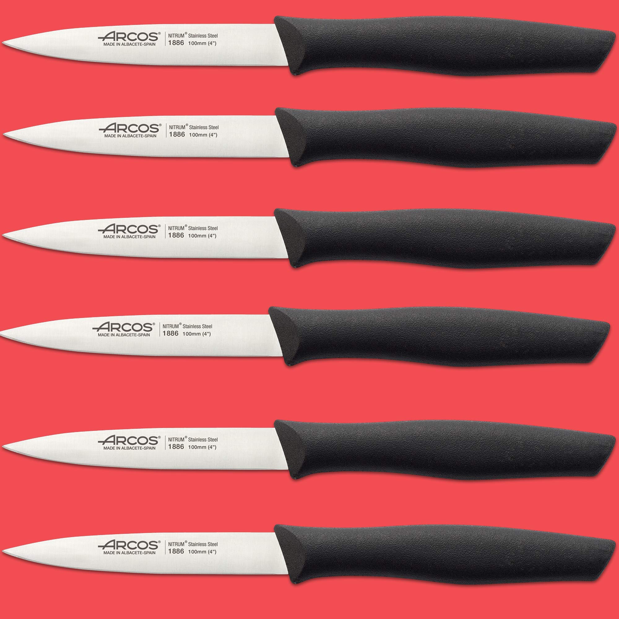 ARCOS cuchillo pelador 6 piezas acero inoxidable hoja 100 mm negro