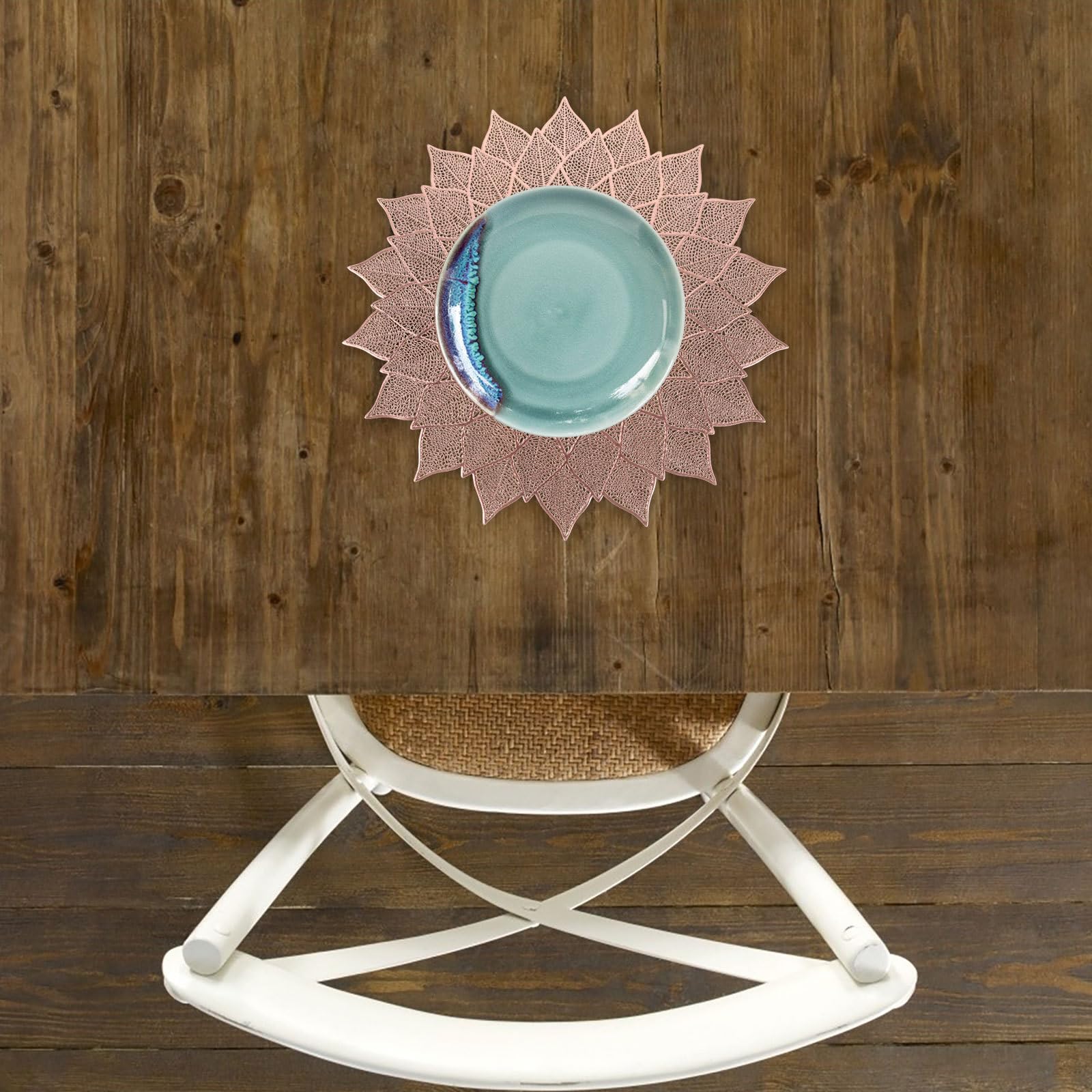 YARNOW 6pezzi Tovagliette Rotonde Moderne Hollow Out in Pvc Isolamento Termico e Antiscivolo Decorazioni Eleganti per Tavola da Pranzo Adatte Feste e Uso Quotidiano