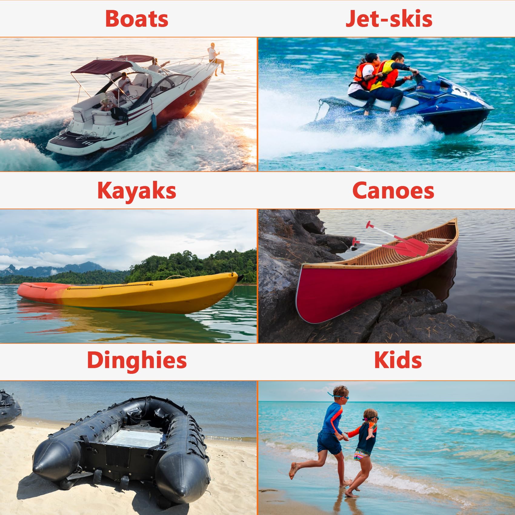 DEDU Lot de 2 pagaies télescopiques de bateau pliables de 53,3 à 109,2 cm réglables, manche en aluminium antidérapant pour enfants et adultes