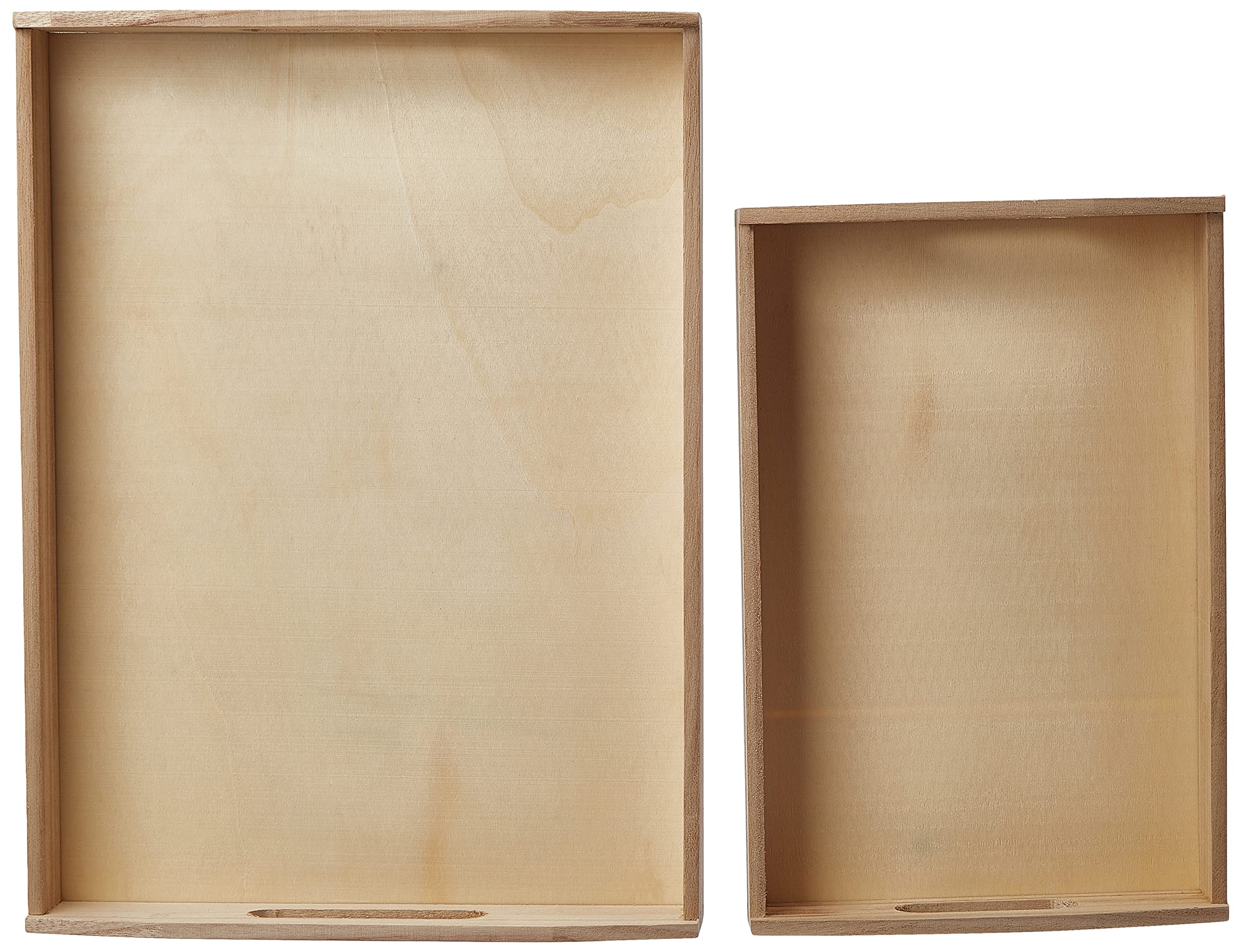 Rayher Set 2 bandejas Decorativas de Madera, pequeña y Grande, Personalizables, 6208400 (Paquete de 4)