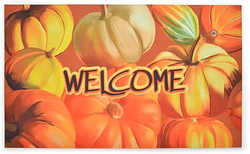 STRB-15807-12 - Tapete de goma reciclada, ecológico, para vacaciones, 18 x 30 pulgadas, cosecha abundante