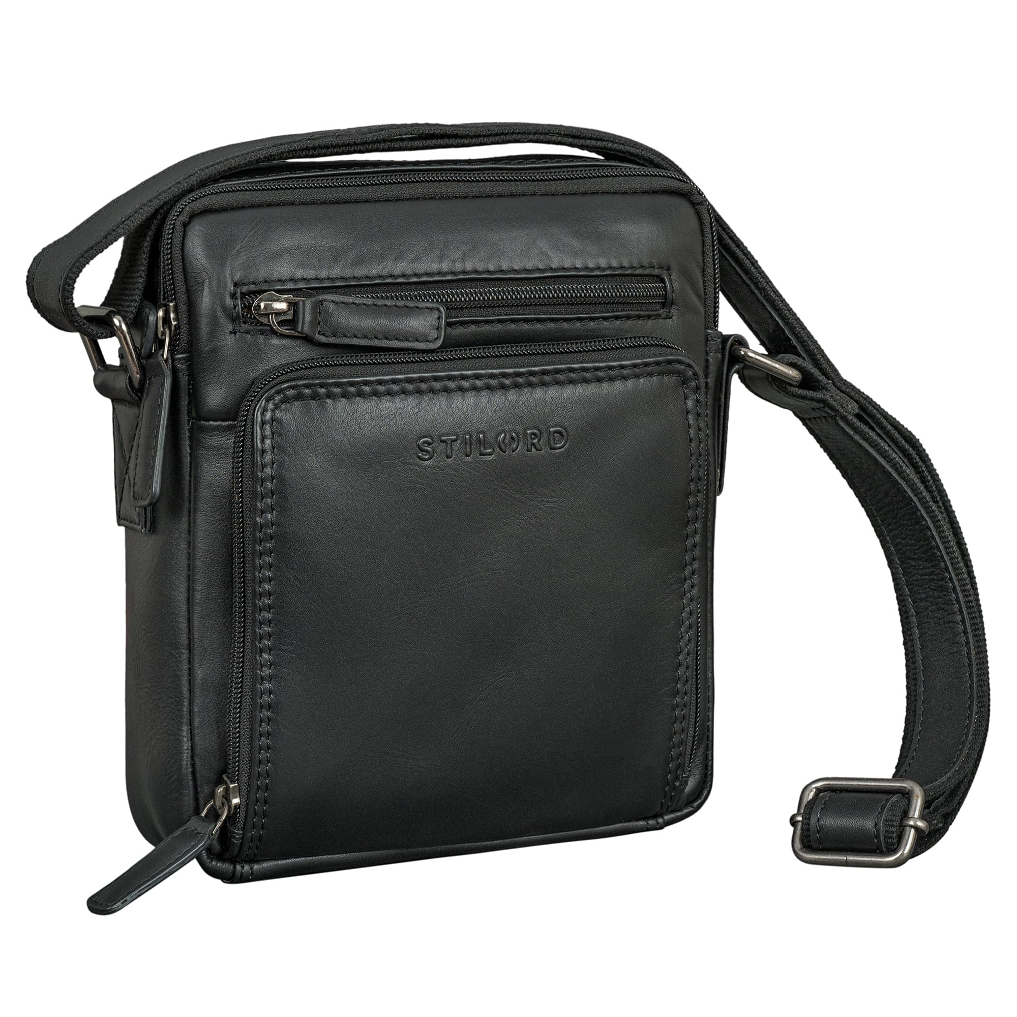 STILORD "Winston Stylishe Umhängetasche Herren Klein Leder Männer Tasche zum Umhängen für Reisen & Alltag - Kleine Messenger Bag Echtleder für Tablet 9,7 Zoll Farbe:luino - braun
