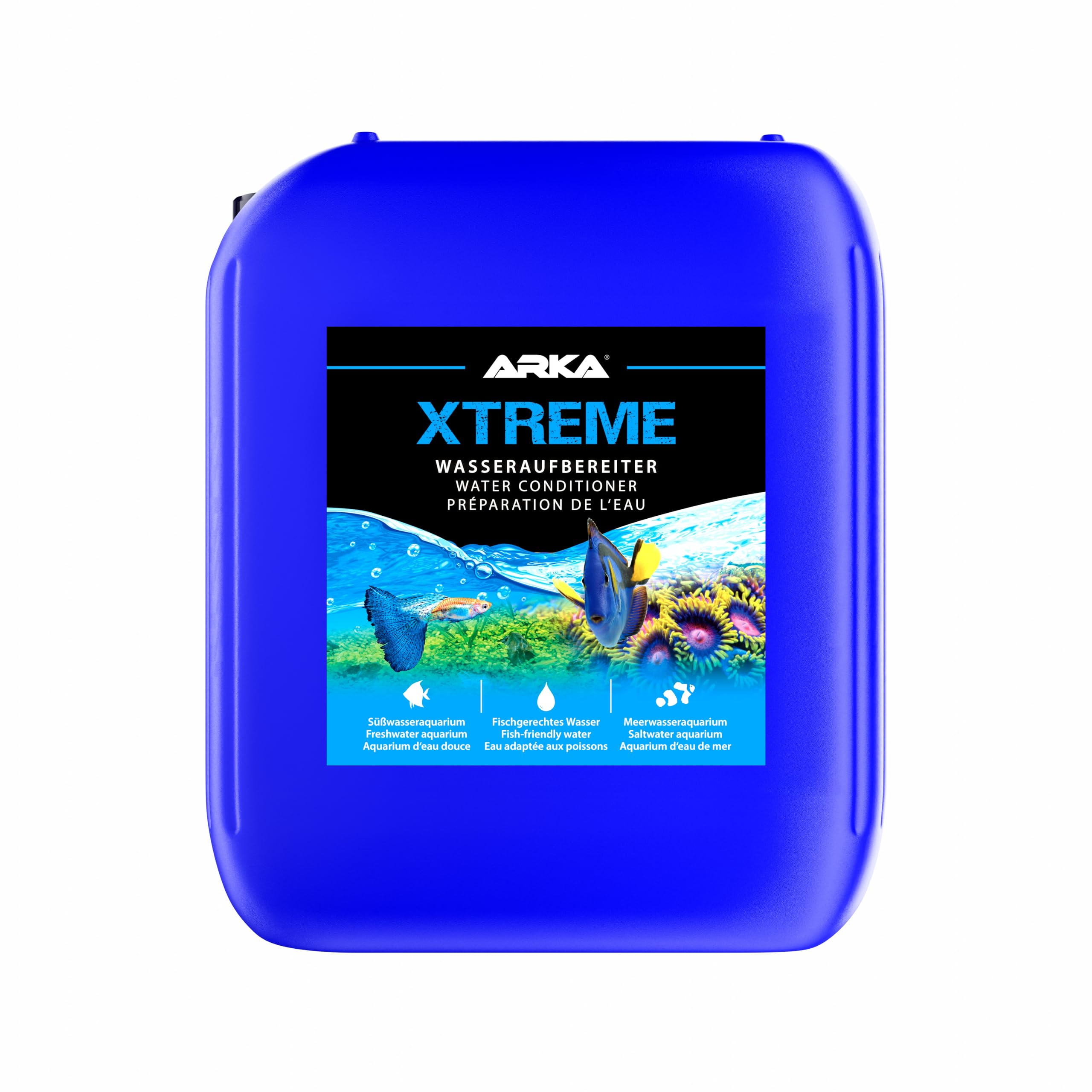 Aquarium water conditioner 5000 ml – tap safe formulation for large aquariums – neutralises chlorine ammonia & nitrite – removes heavy metals & protects fish – ARKA Xtreme
