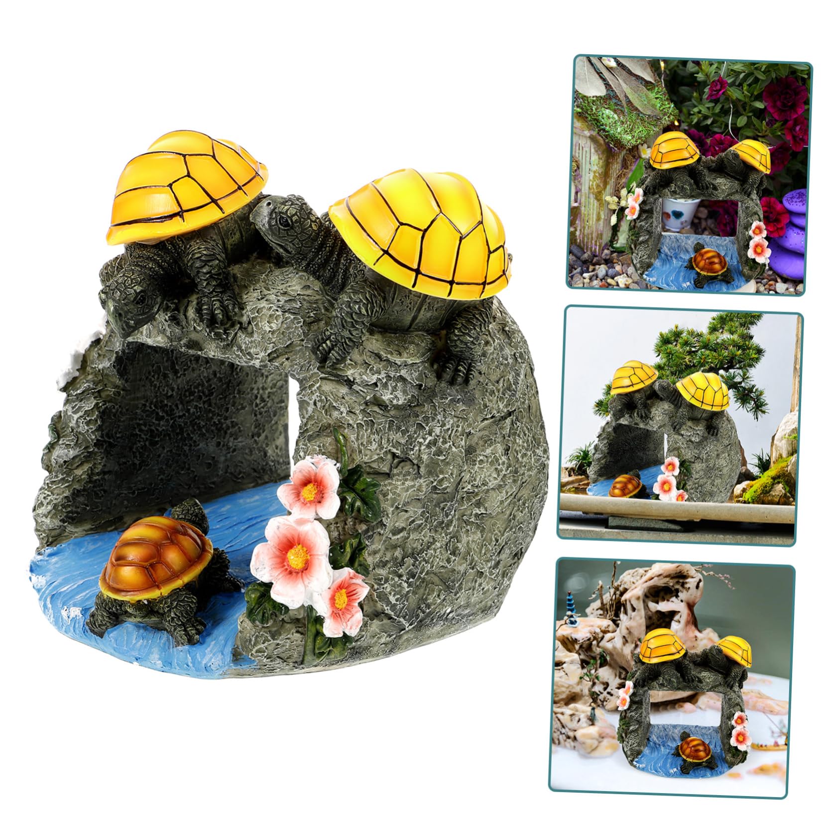 Toyvian Schildkröte Gartenfigur für Fallrohrverlängerung Kreative Skulptur Langlebigem Resin für Dekorative Regenableitung im Außenbereich für Gartenliebhaber