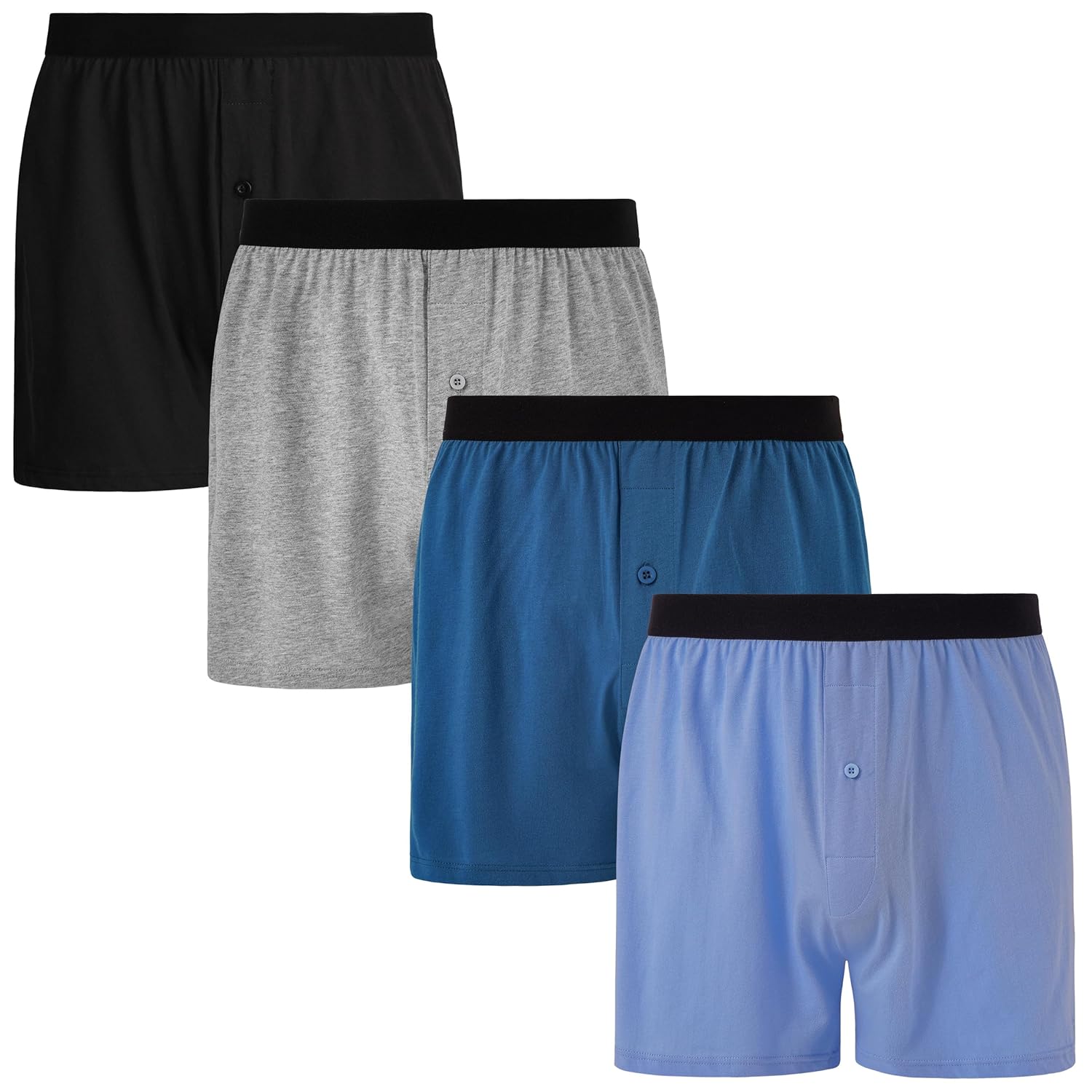 INNERSY Mens Boxer Shorts Loose Fit Soft Cotton Boxers for Men 4 Pack