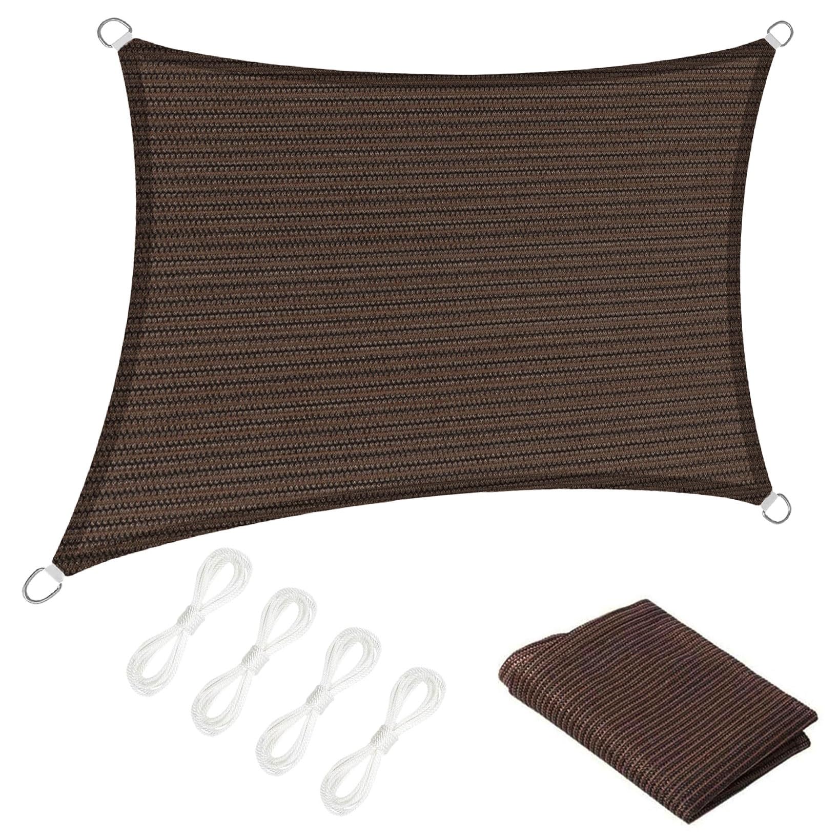 Voile d'ombrage marron contre la chaleur étouffante sur le balcon et le patio