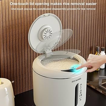 Aazon.co: LUGBING Rice Dispenser, Airtight Food Dispenser With Easuring Cup, Large Dry Rice