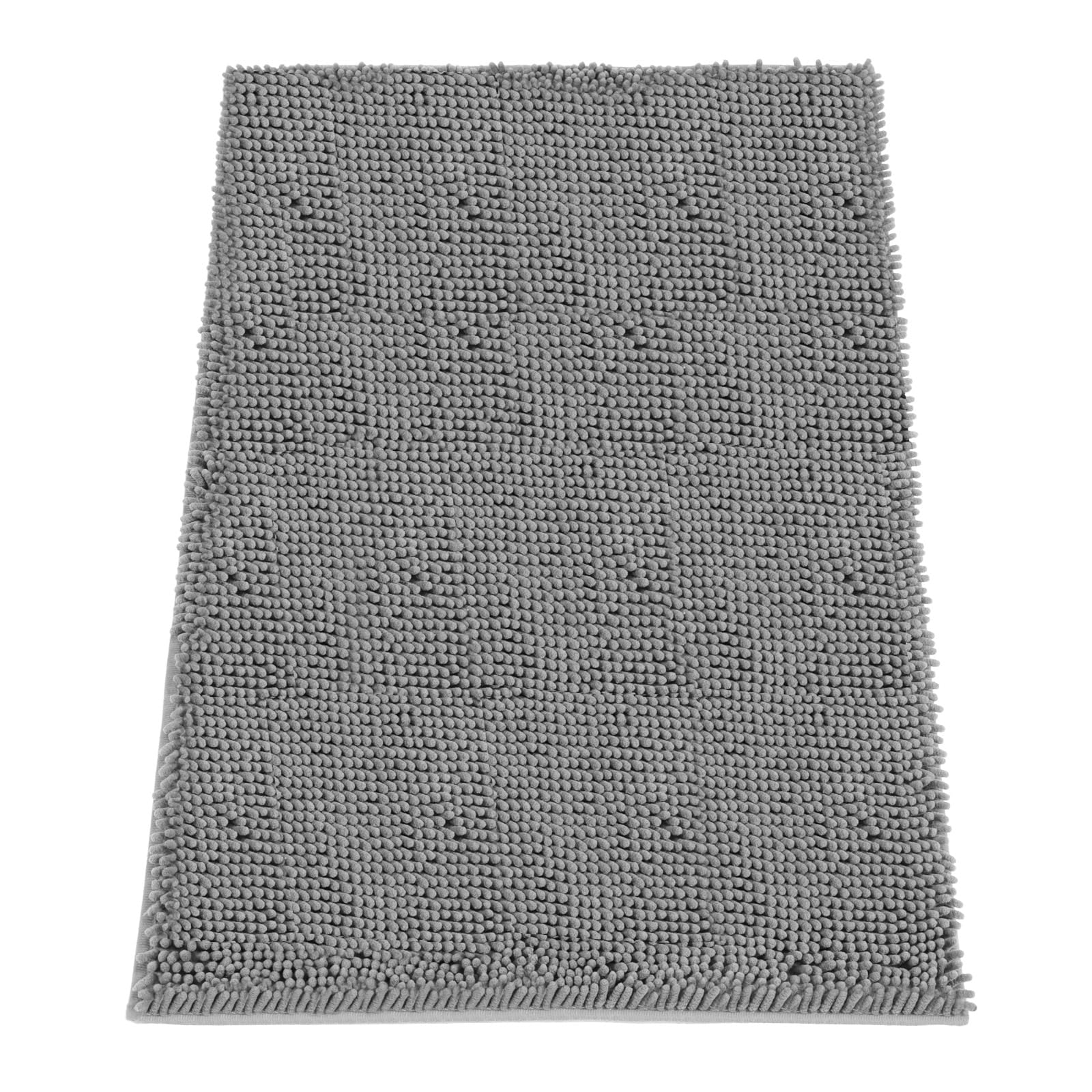Absorbent Dog Door Mat for Muddy Paws, 60" x 36" Chenille Indoor Mats for Entryway, Trap Dirt Front Door Mat Indoor Entrance Washable Non Slip Soft Light Grey