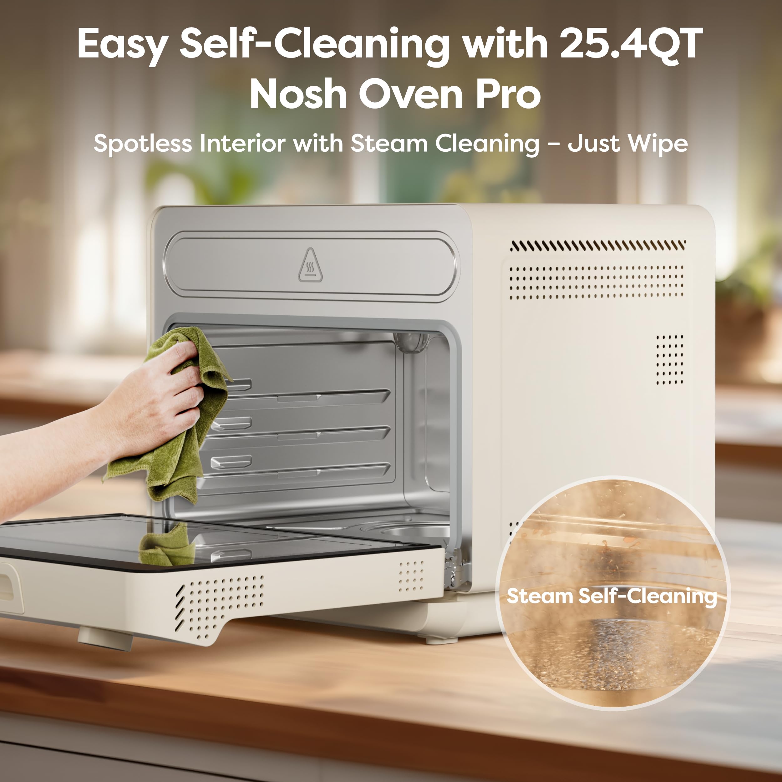 CIARRA 12-in-1 Countertop Steam Oven with Air Fryer, 25.4QT Nosh Oven Pro | Convection Toaster Oven with Rapid Steam & Steam Bake | Air Fry, Dehydrate, Ferment, Self-Clean & Delay Start