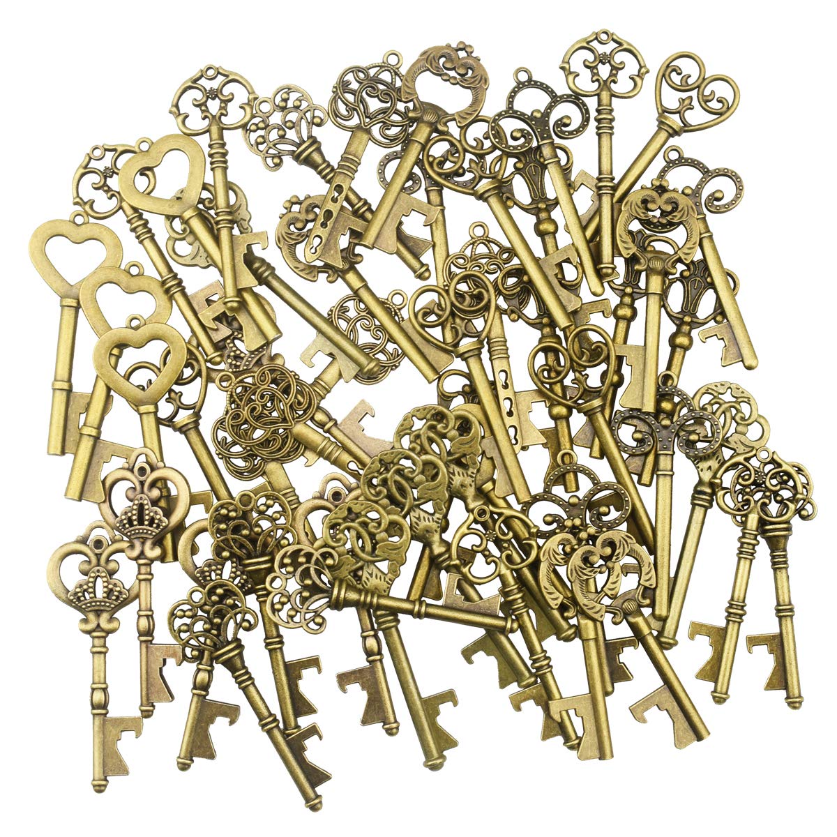 Set Di 50 Apribottiglie A Forma Di Chiave Scheletro - Stile Vintage Per Matrimoni E Feste