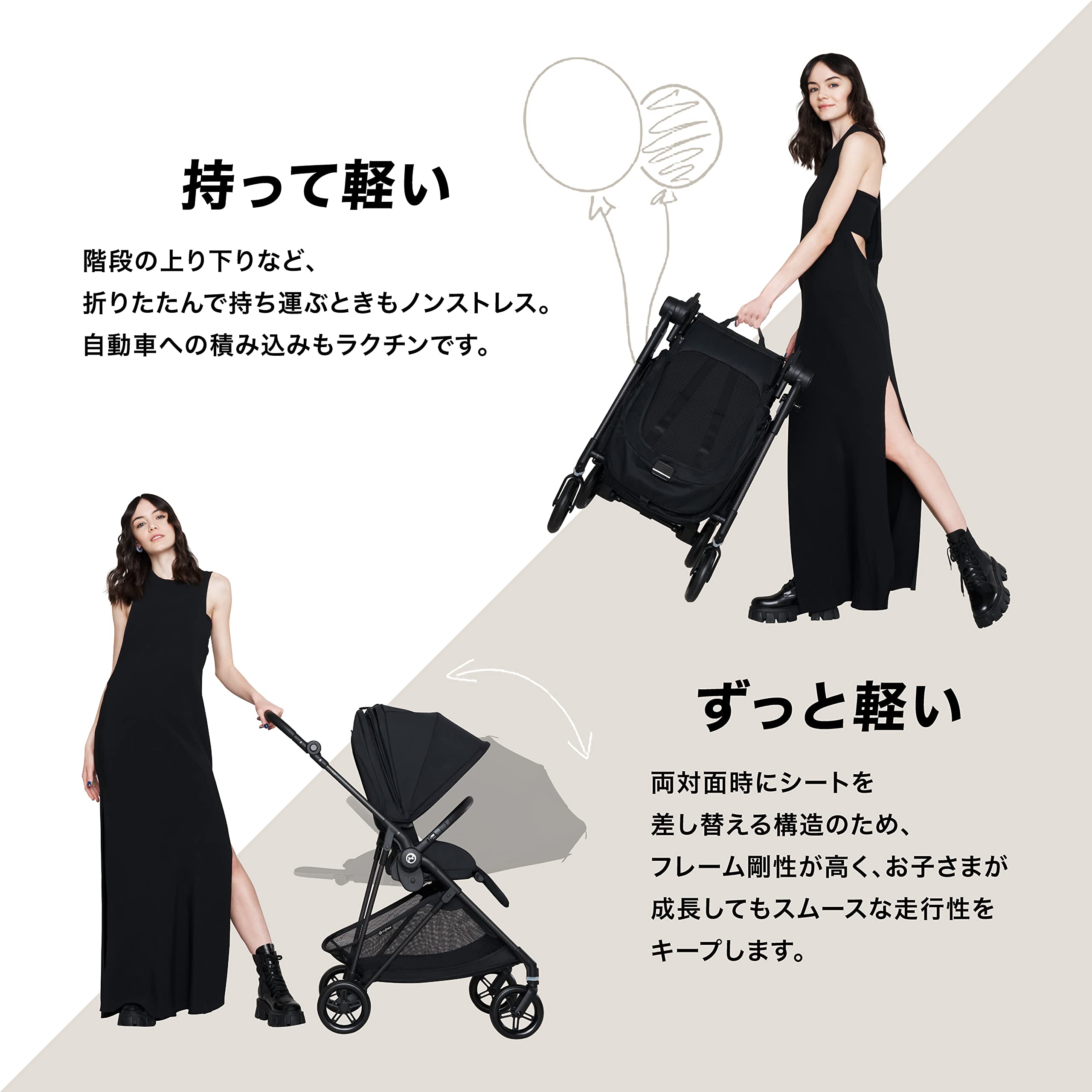 サイベックス メリオ カーボン コットンホワイト 2023年モデル サイベックス（CYBEX） メリオ カーボン 2023 最新 MELIO CARBON