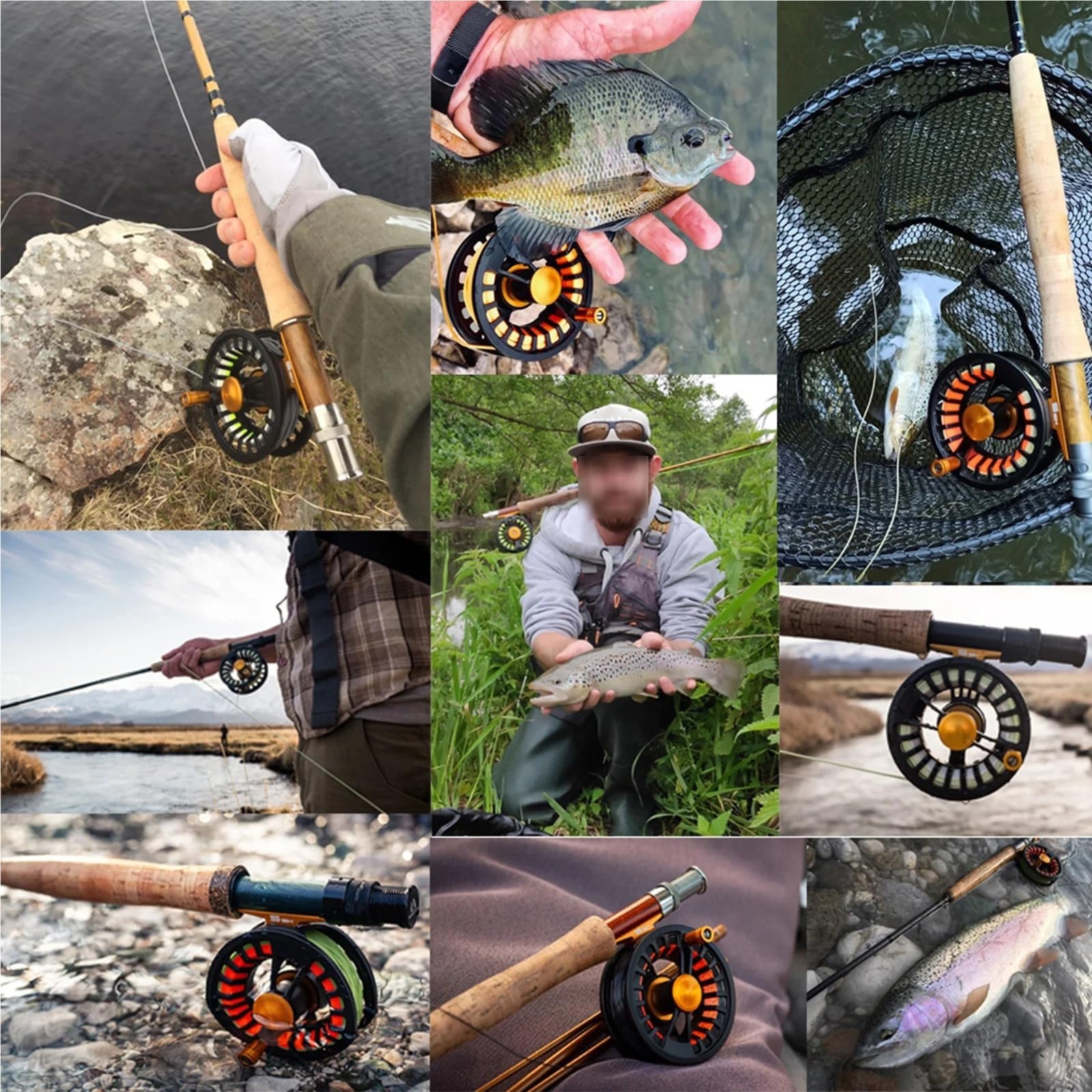 Carrete de Pesca con Mosca de Arrastre de Disco mecanizado CNC Grande y Ligero en Negro, 125 g 131 g 139 g
