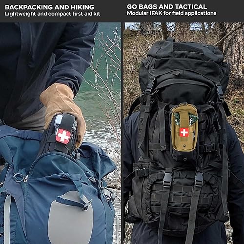 Miniatura 6 de EPG Kit de primeros auxilios de campo (IFAK)  44 piezas  Kit compacto de primeros auxilios personales  Mochilero, camping, emergencia, viajes,