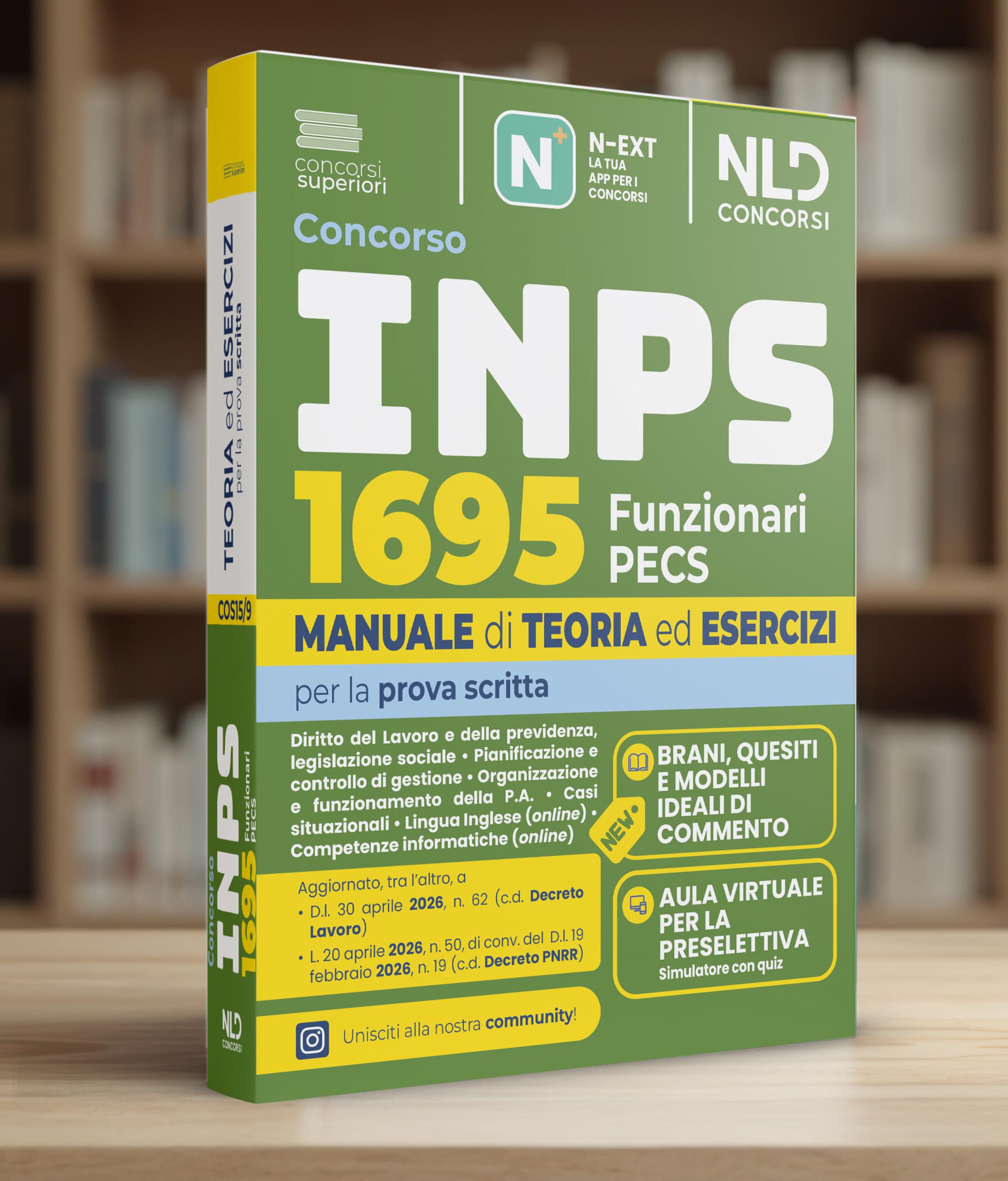 Concorso INPS 2026 1695 Funzionari PECS prova scritta. Manuale di teoria ed esercizi. Con software di simulazione
