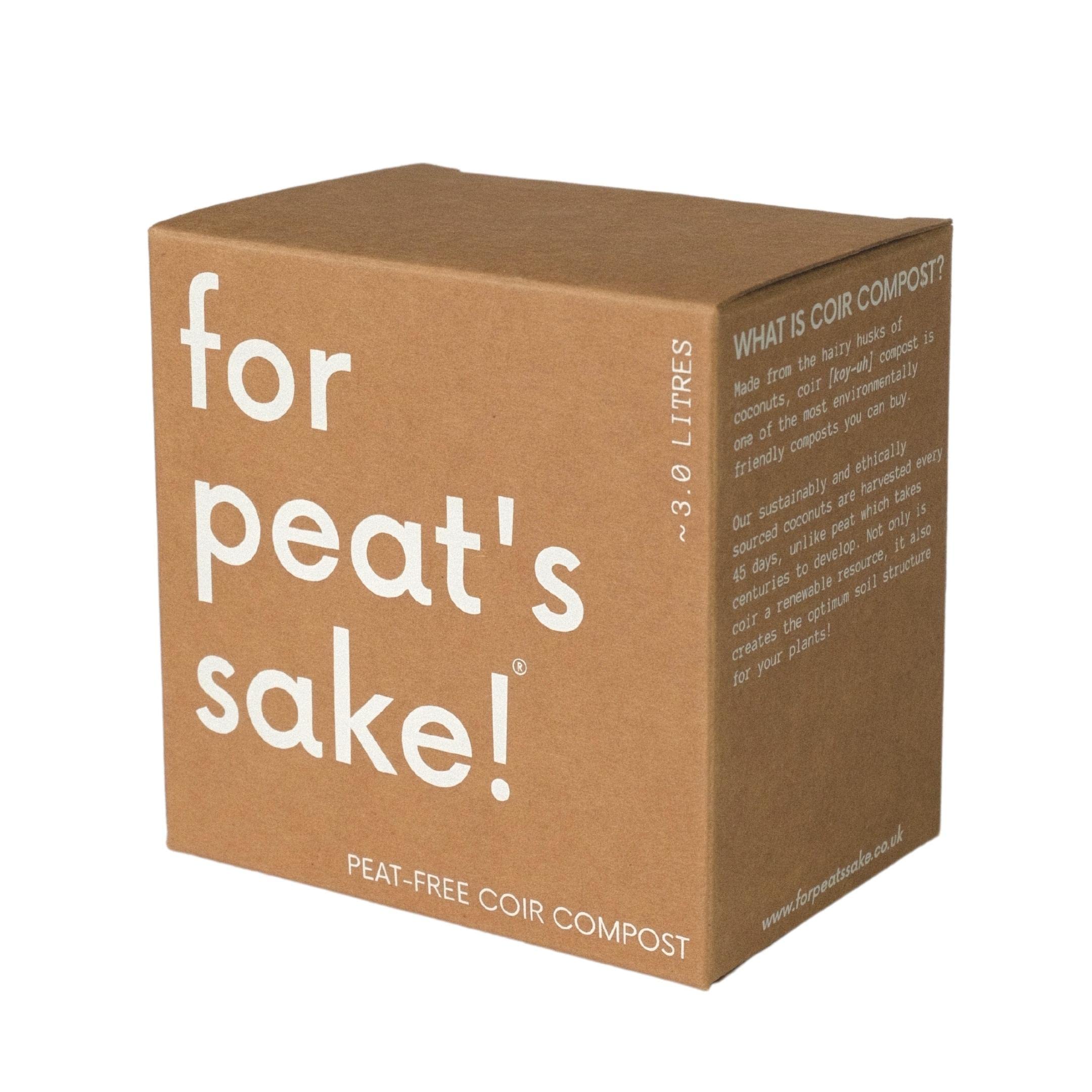 3 Litres Peat-free Houseplant Compost | for peat's sake! | PROFESSIONAL-GRADE | HOUSEPLANT, HERB, SEED, VEG COIR COMPOST | Cocopeat | Free of pests, fungus and weeds | Buffered & Graded Coir