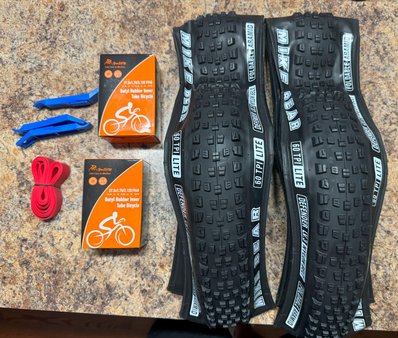 YunSCM 2 Stück 27,5 Zoll MTB-Reifen – 60 TPI, Pannensicher, Faltbar, 27.5x2.25